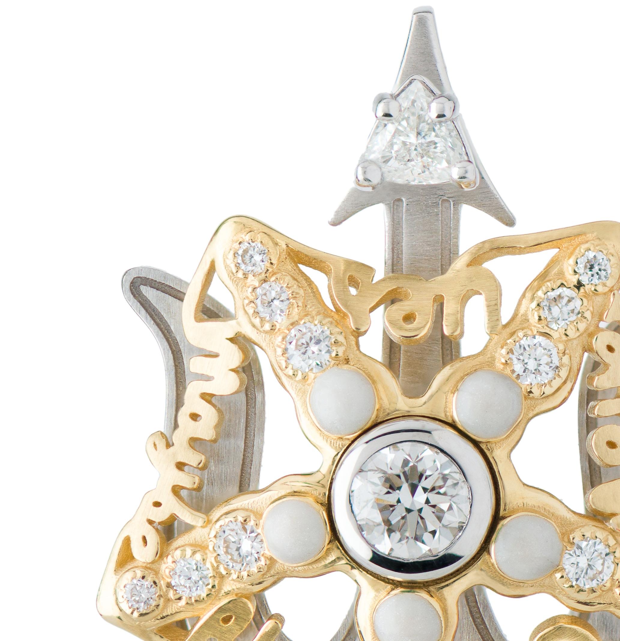 Mozafarian's Spinning Starfish Diamond Pendant with White Enamel (Kunsthandwerker*in) im Angebot