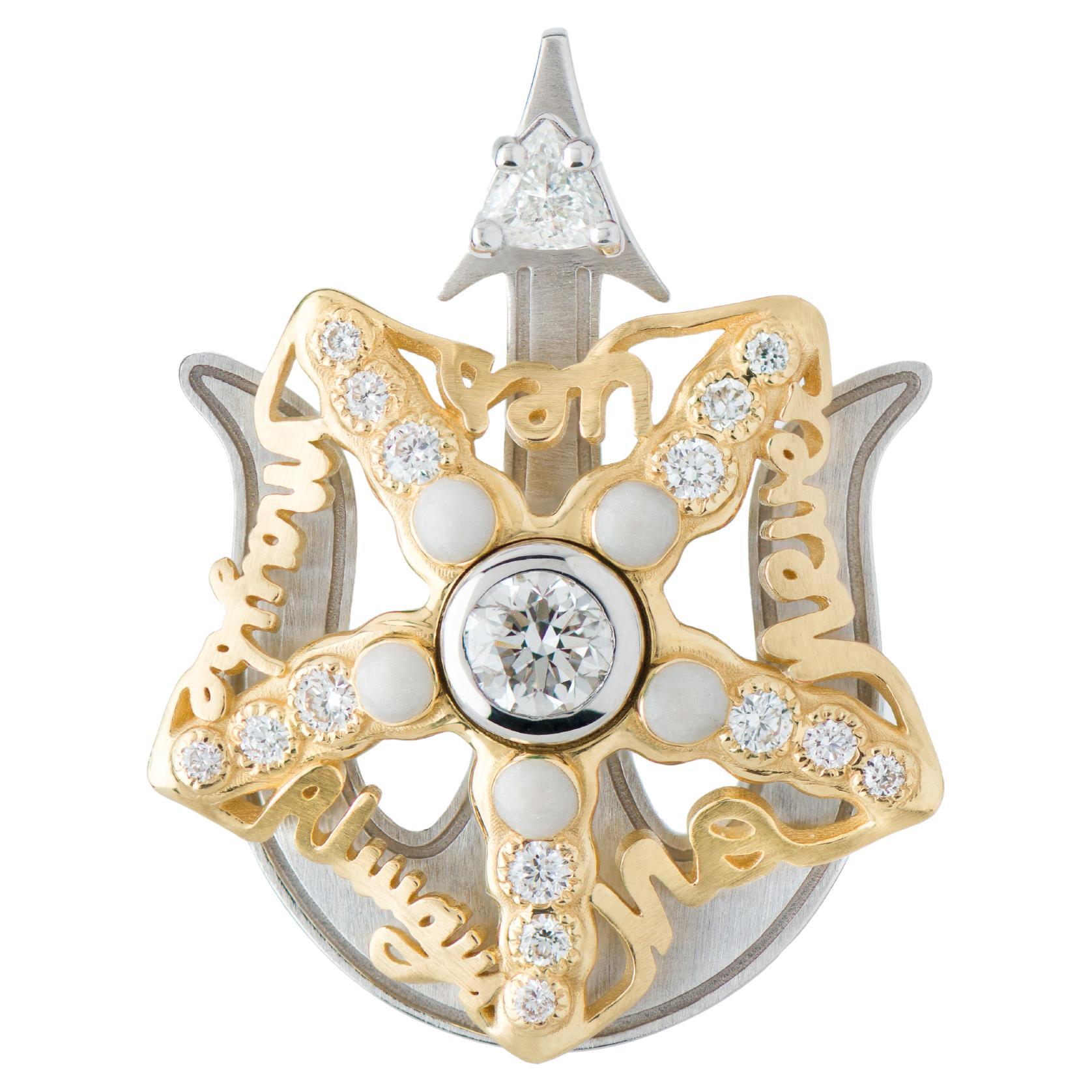 Mozafarian's Spinning Starfish Diamond Pendant with White Enamel