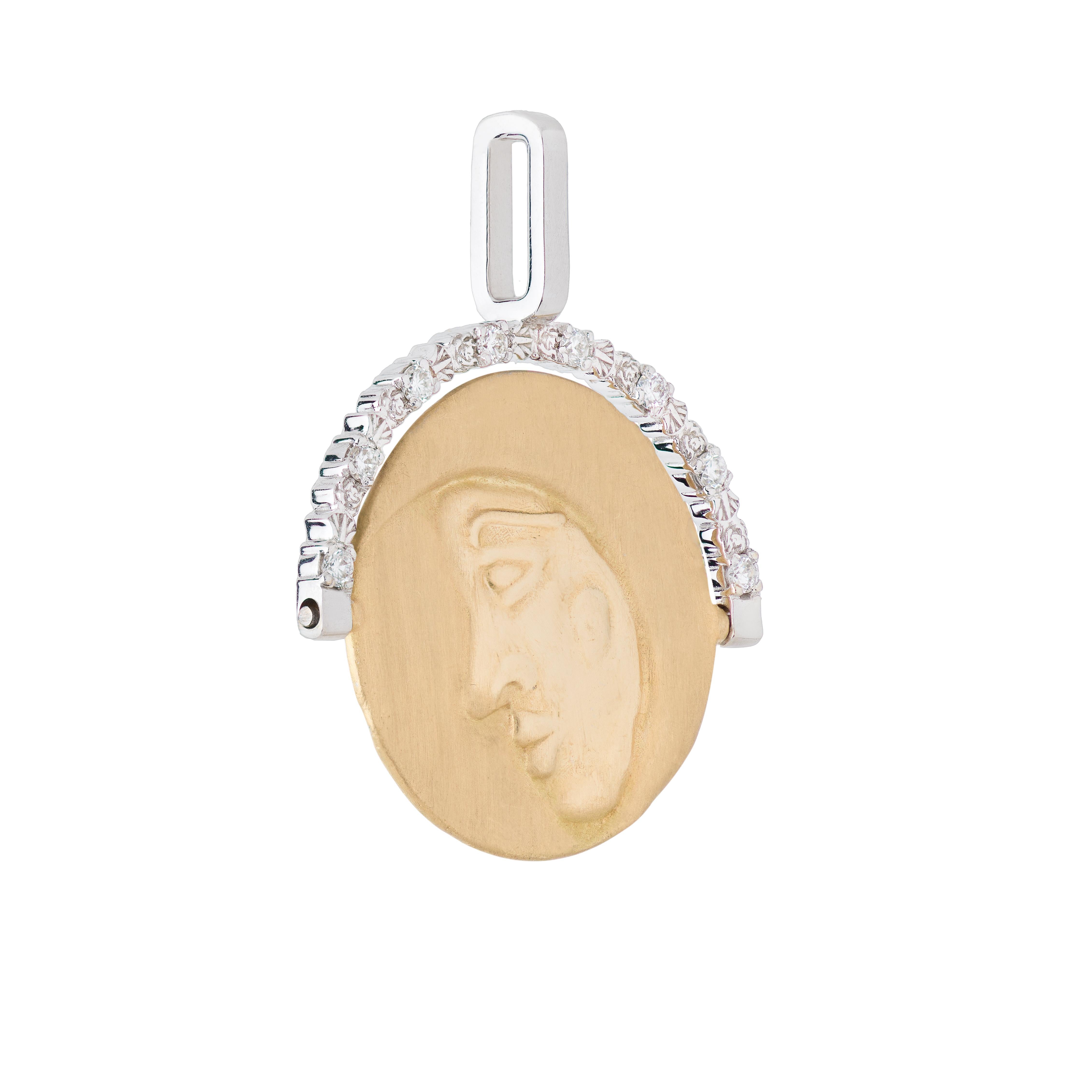 Pendentif en pièces de monnaie mozartiennes Soleil et Lune avec diamants Neuf - En vente à London, GB