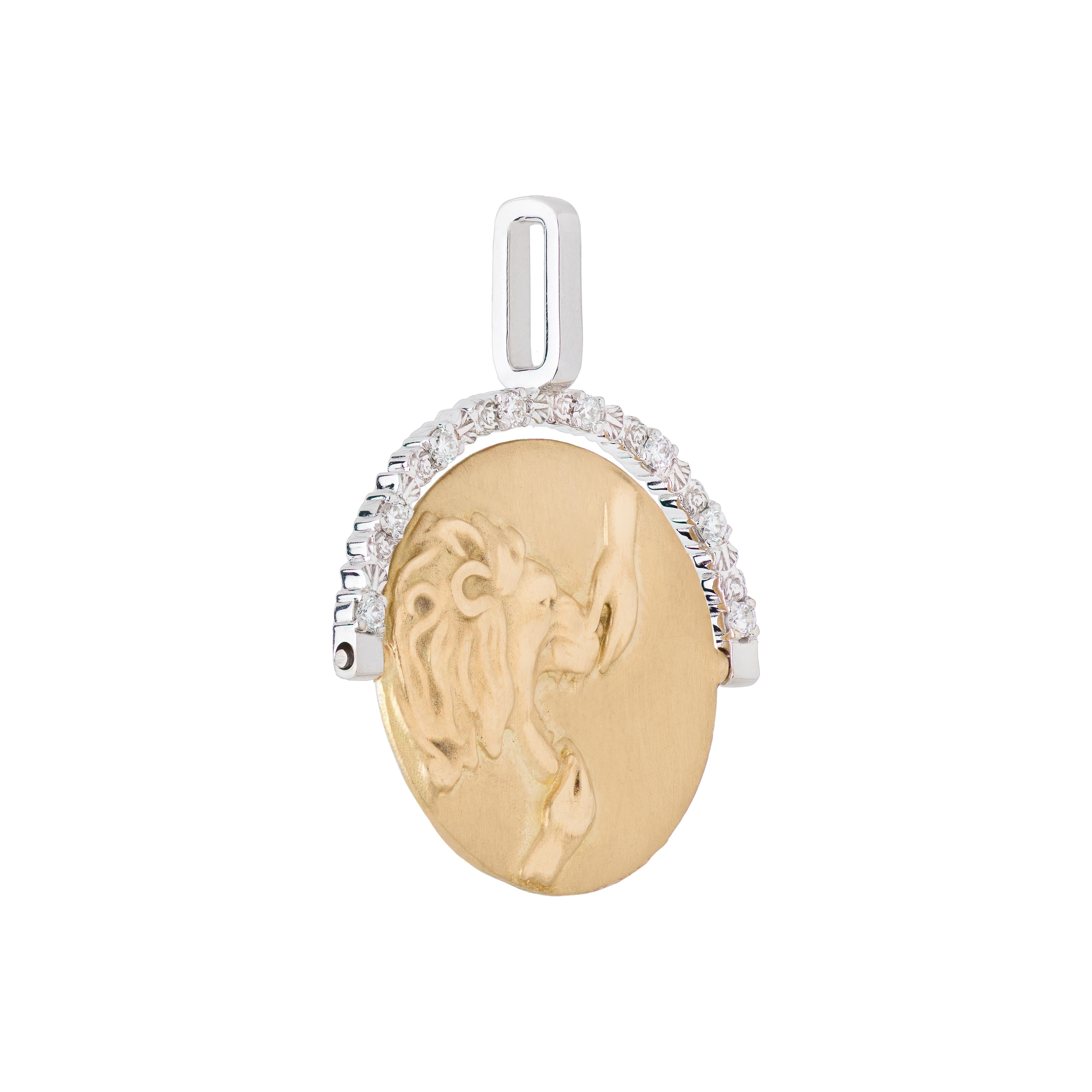 Pendentif en forme de tour et de pièce de force Mozafarian avec diamants Neuf - En vente à London, GB