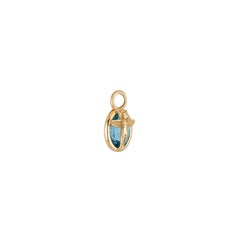 Mozafarian Blue Topaz Yellow Gold Virgo Capsule Pendant