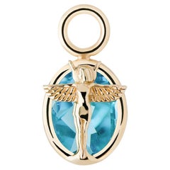 Mozafarian Virgo Capsule Pendant with Blue Topaz