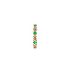 Mozafarian Emerald Yellow Gold Lotus & Rose Hoop Earring