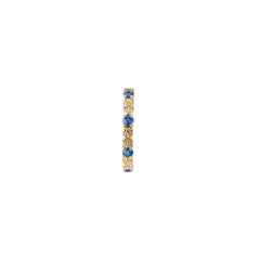 Mozafarian Sapphire Yellow Gold Lotus & Rose Hoop Earring