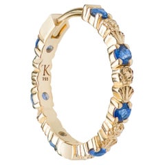 Mozafarian's Sapphire Lotus & Rose Hoop Earring