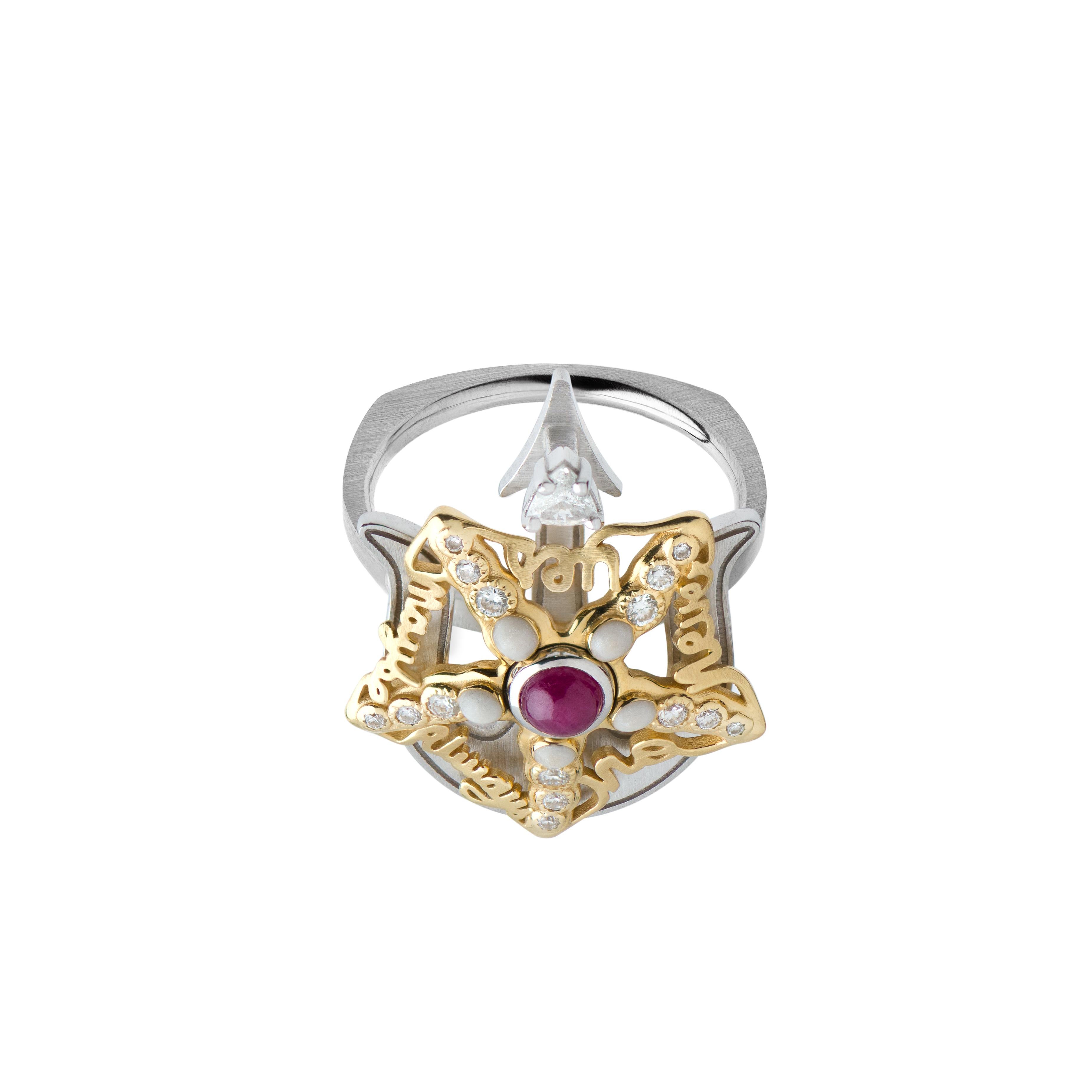 Mozafarian's Spinning Ruby & Diamond Starfish Ring (Kunsthandwerker*in) im Angebot