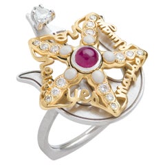 Mozafarian's Spinning Ruby & Diamond Starfish Ring