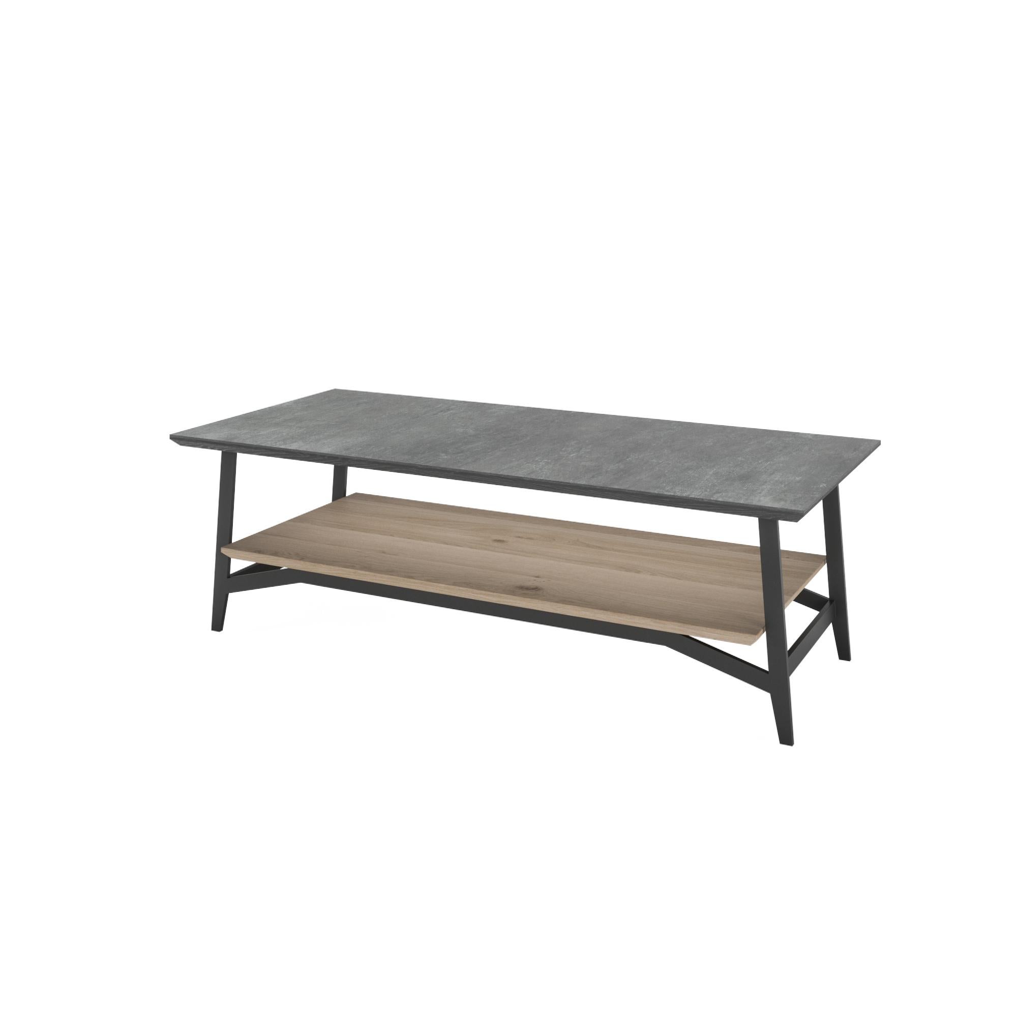 Portuguese Mozaik Rectangular Coffee Table Oak Veneer