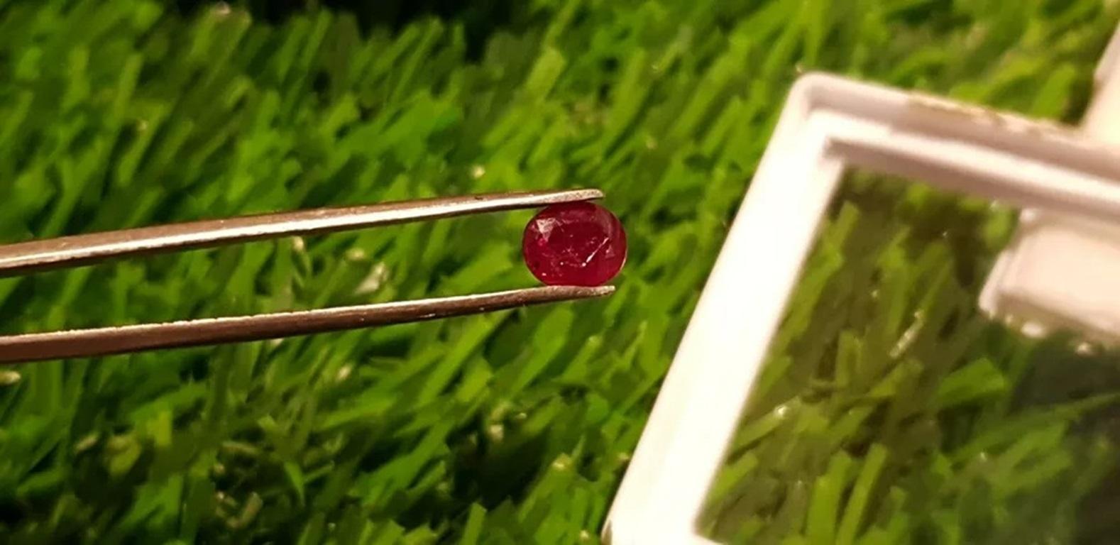 Pierre de taille rubis non chauffée du Mozambique 0,80 carat certifiée 100 % naturelle Neuf - En vente à Chicago, IL