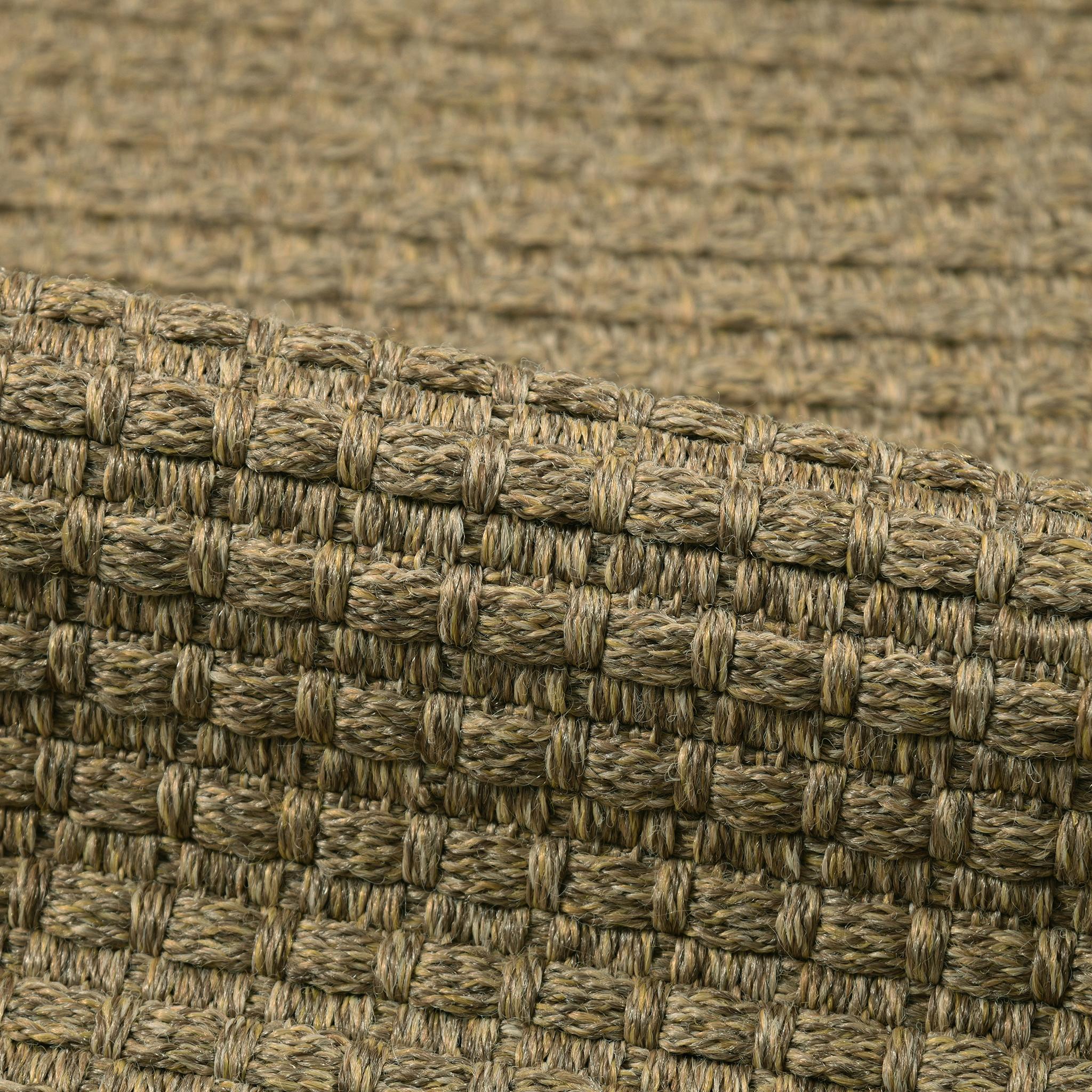 Mozambico 8x10ft oro chiaro sisalene 100% PP mini plaid  tappeto di lusso tessuto a mano In condizioni Nuovo in vendita a New York, NY