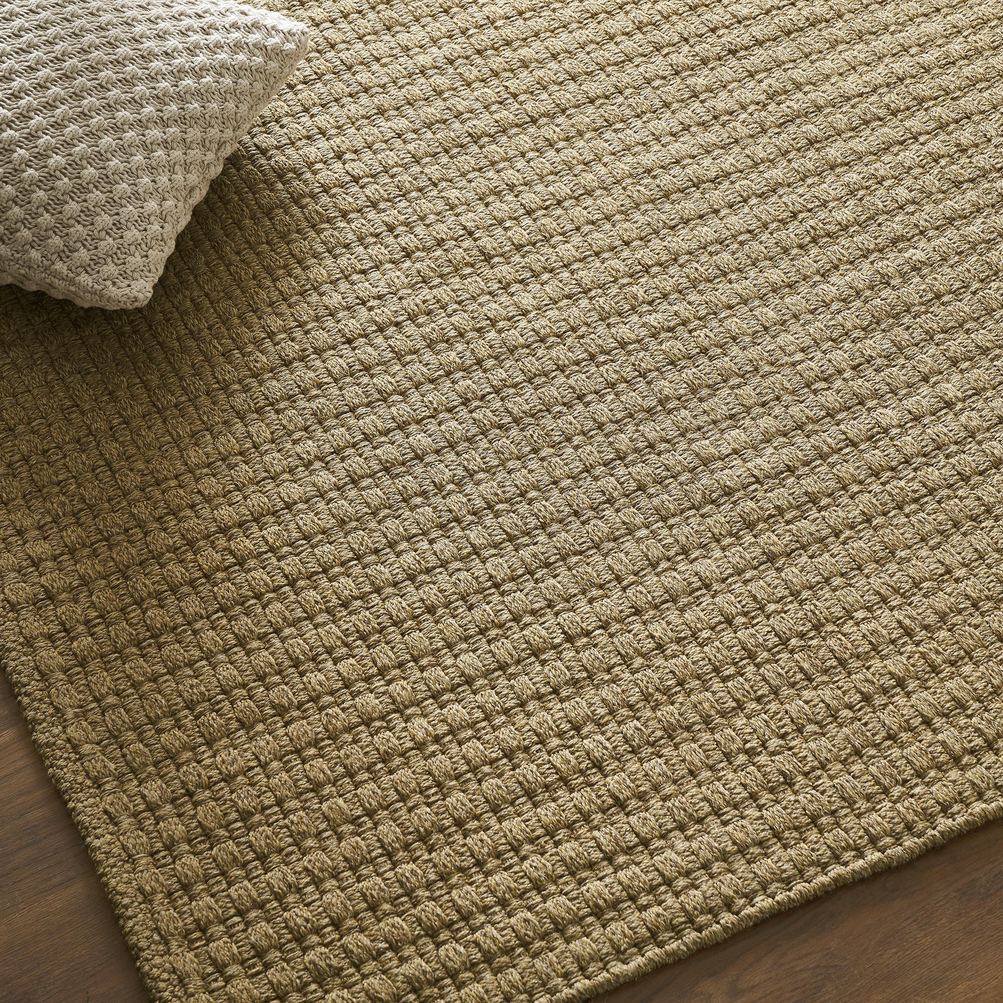 Indien Mozambique 9x12ft sisalene or clair 100% PP mini plaids  tapis de luxe tissé à la main en vente