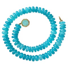 Collar de Rondelle de Amazonita de Mozambique con Cierre de Amazonita