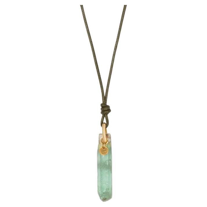 Mozambique Aquamarine '27.89ct' Necklace in 18k Yellow Gold For Sale