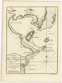 Mozambique Bay – French Naval Sea Chart by Bellin, c.1765