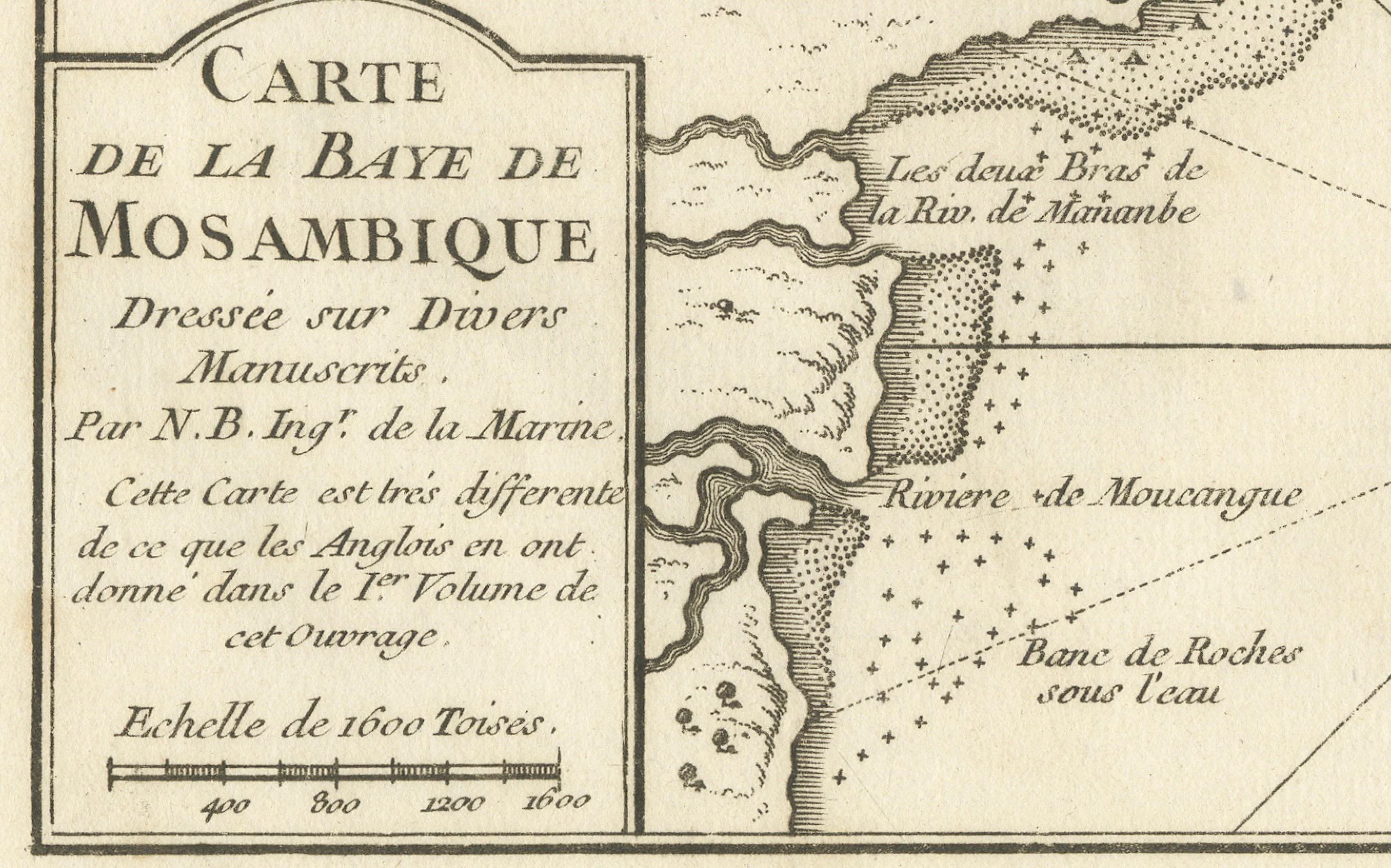 Mozambique Bay – French Naval Sea Chart by Bellin, c.1765