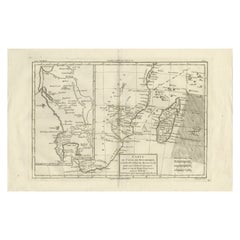 Mozambique Channel 
Madagascar – Antique African Sea Chart, Bonne c1780