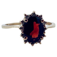 Mozambique Garnet and Diamond Lids Ring