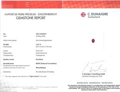 Mozambique NO HEAT “Pigeon Blood” Ruby & Diamond Drop Earrings With C. Dunaigre