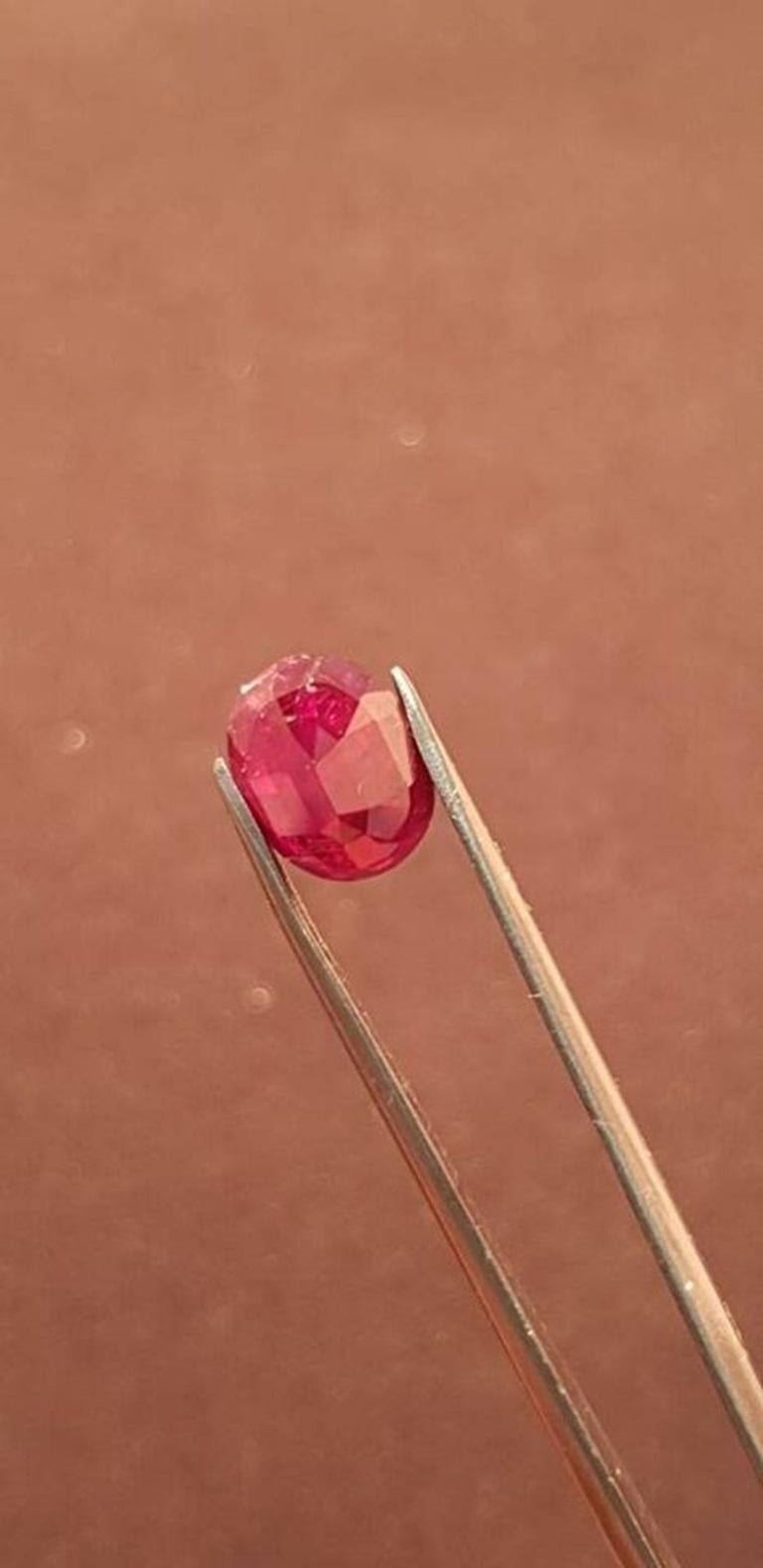 Mozambique Ruby 3.25 cts Pigeon Blood Red Unheated Natural In New Condition For Sale In Chicago, IL