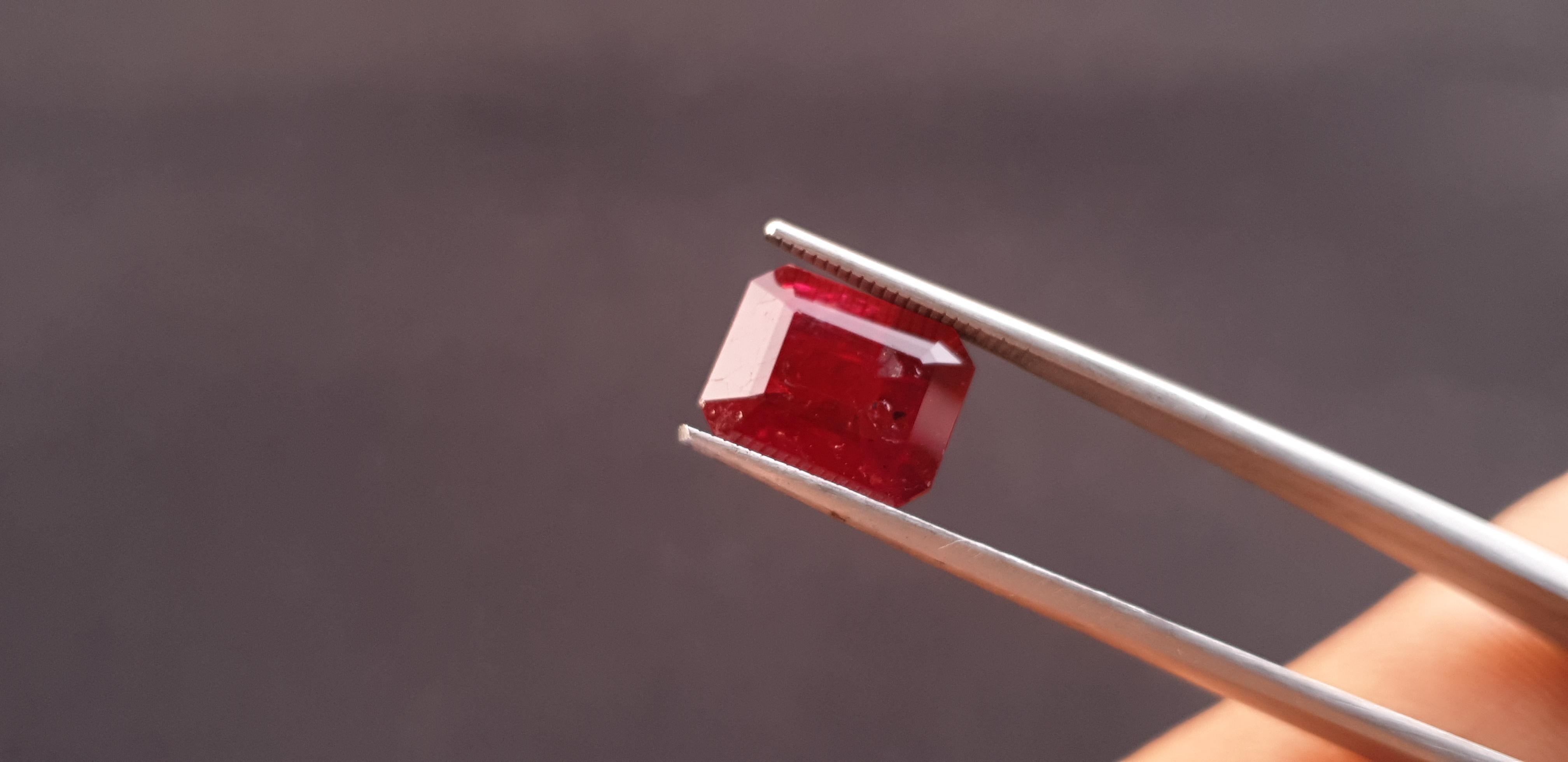 Rubí de Mozambique 6,72 qts Rubí rojo de sangre sin calentar certificado IGITL sin calor en venta 1