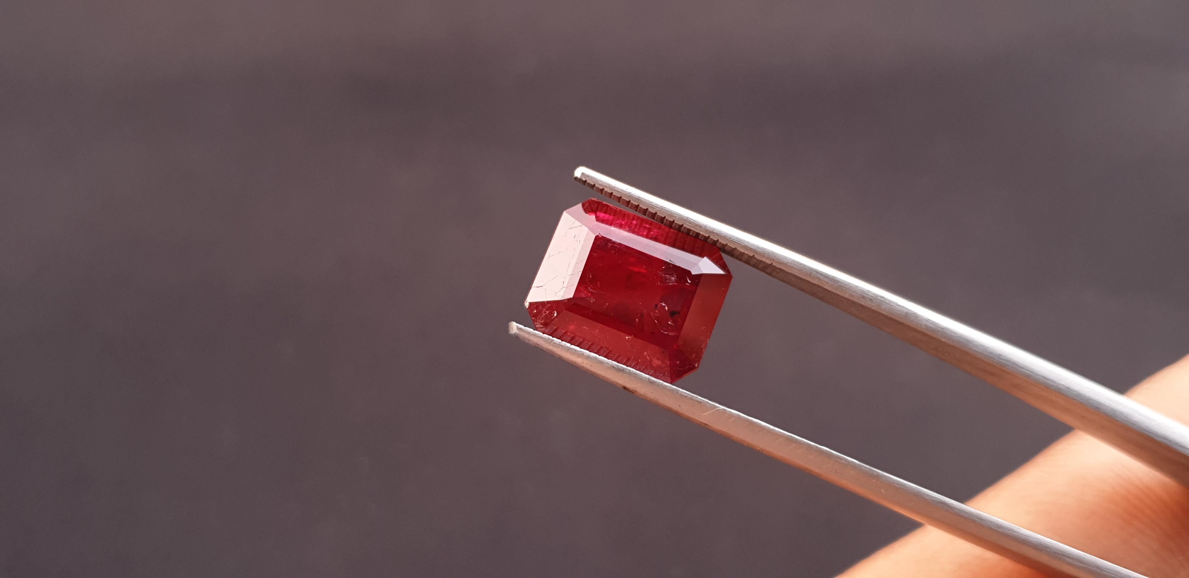 Rubí de Mozambique 6,72 qts Rubí rojo de sangre sin calentar certificado IGITL sin calor en venta 2