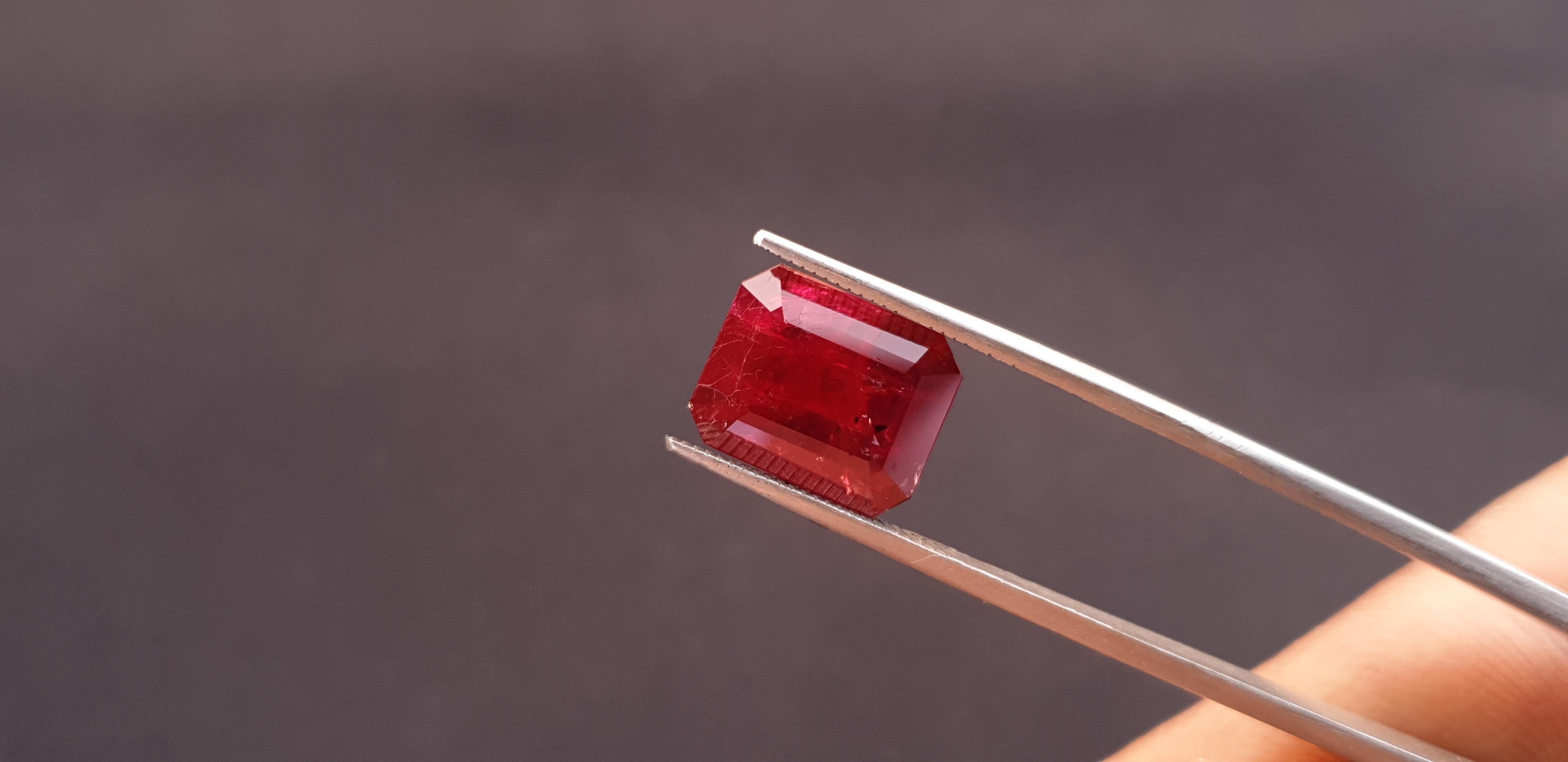 Rubí de Mozambique 6,72 qts Rubí rojo de sangre sin calentar certificado IGITL sin calor en venta 3