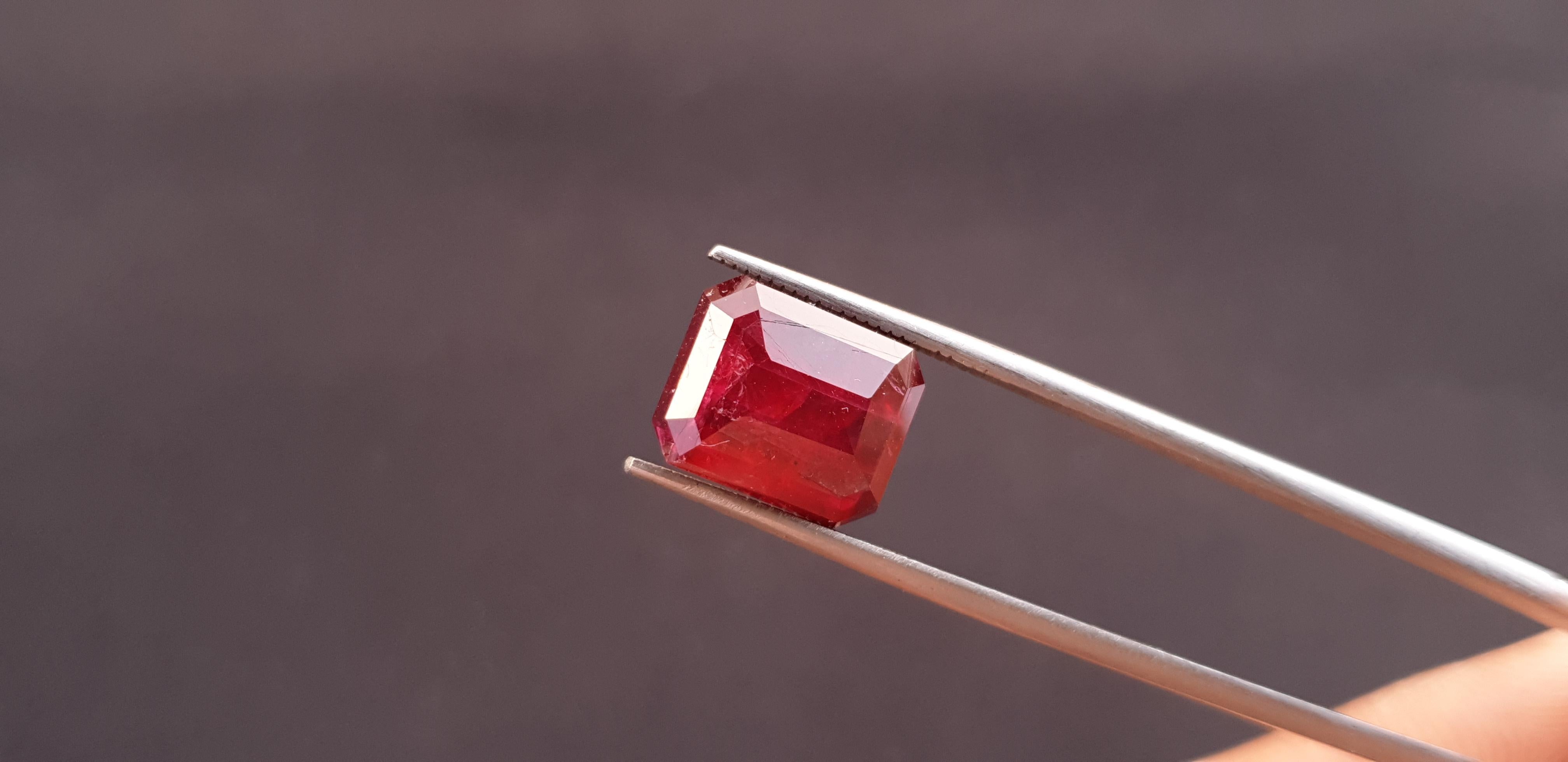 Rubí de Mozambique 6,72 qts Rubí rojo de sangre sin calentar certificado IGITL sin calor en venta 4