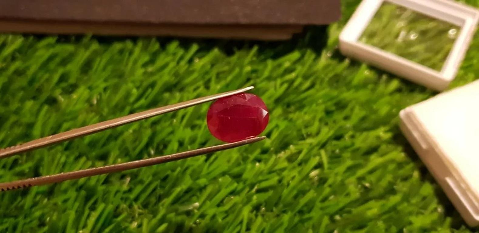 Mozambique Ruby 7.00 cts Blood Red Unheated 100% Natural Cut Stone In New Condition For Sale In Chicago, IL