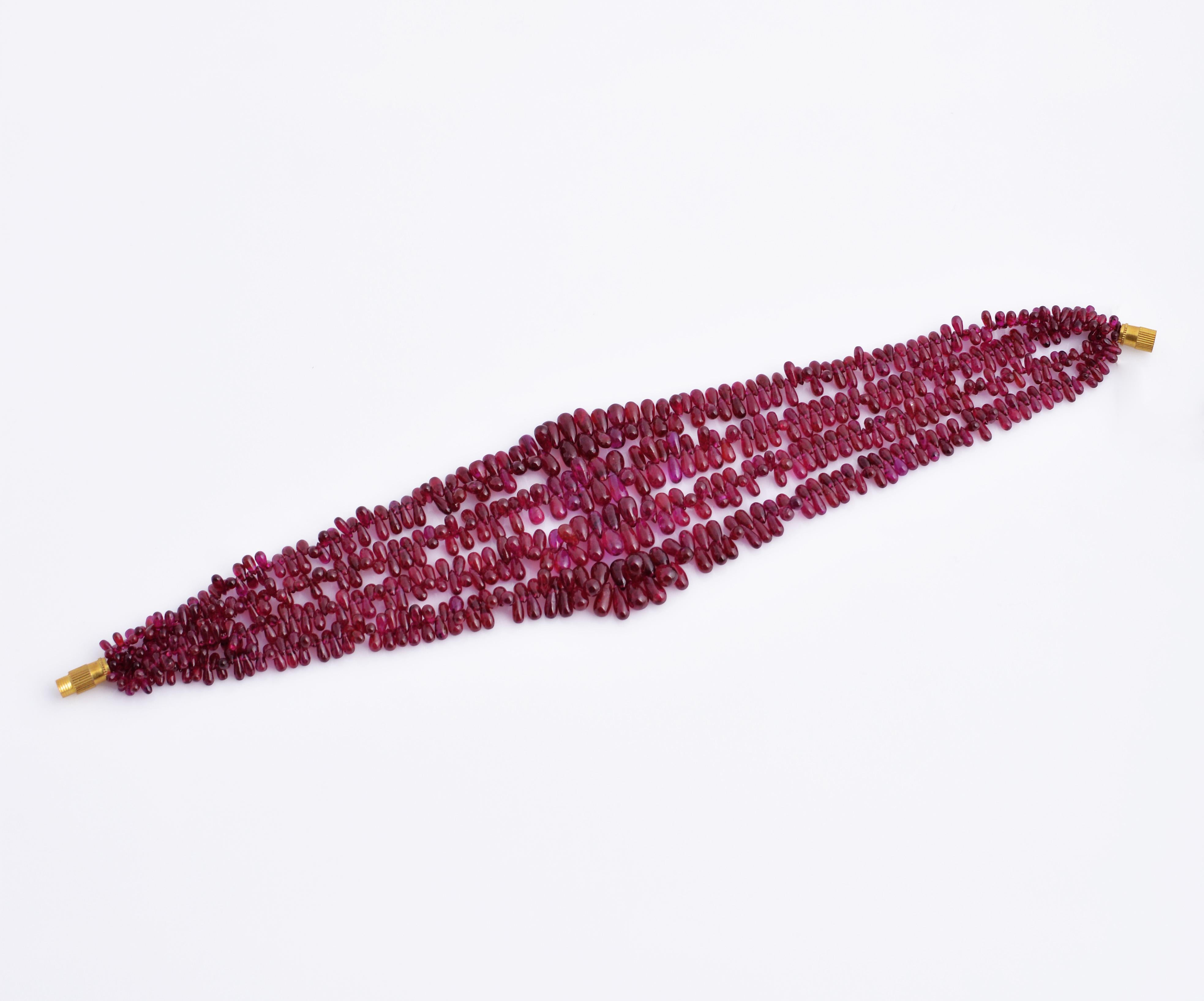 Bead Mozambique Ruby No Heat Drilled Drops for Fine Jewelery