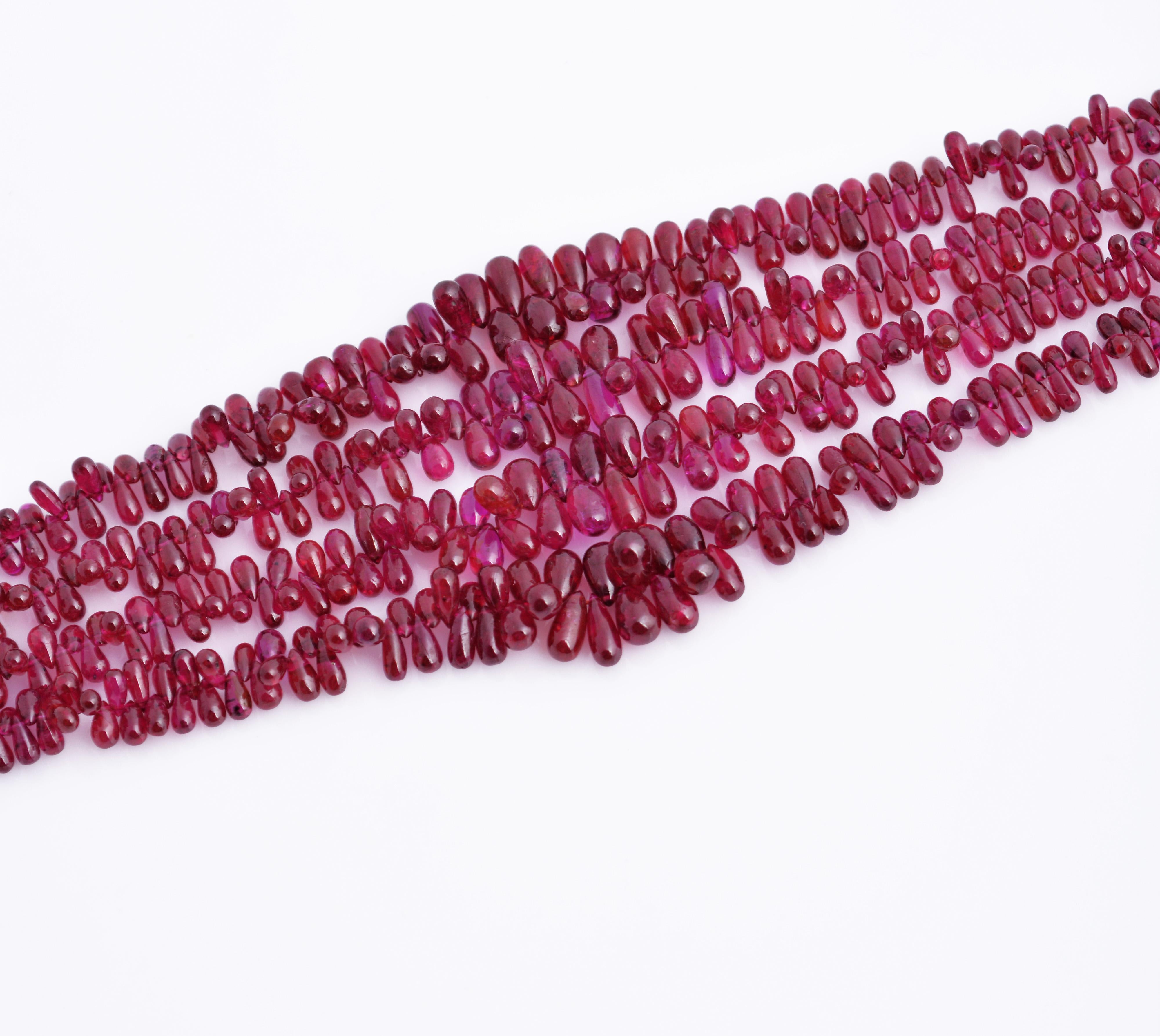 Mozambique Ruby No Heat Drilled Drops for Fine Jewelery In New Condition In Jaipur, RJ