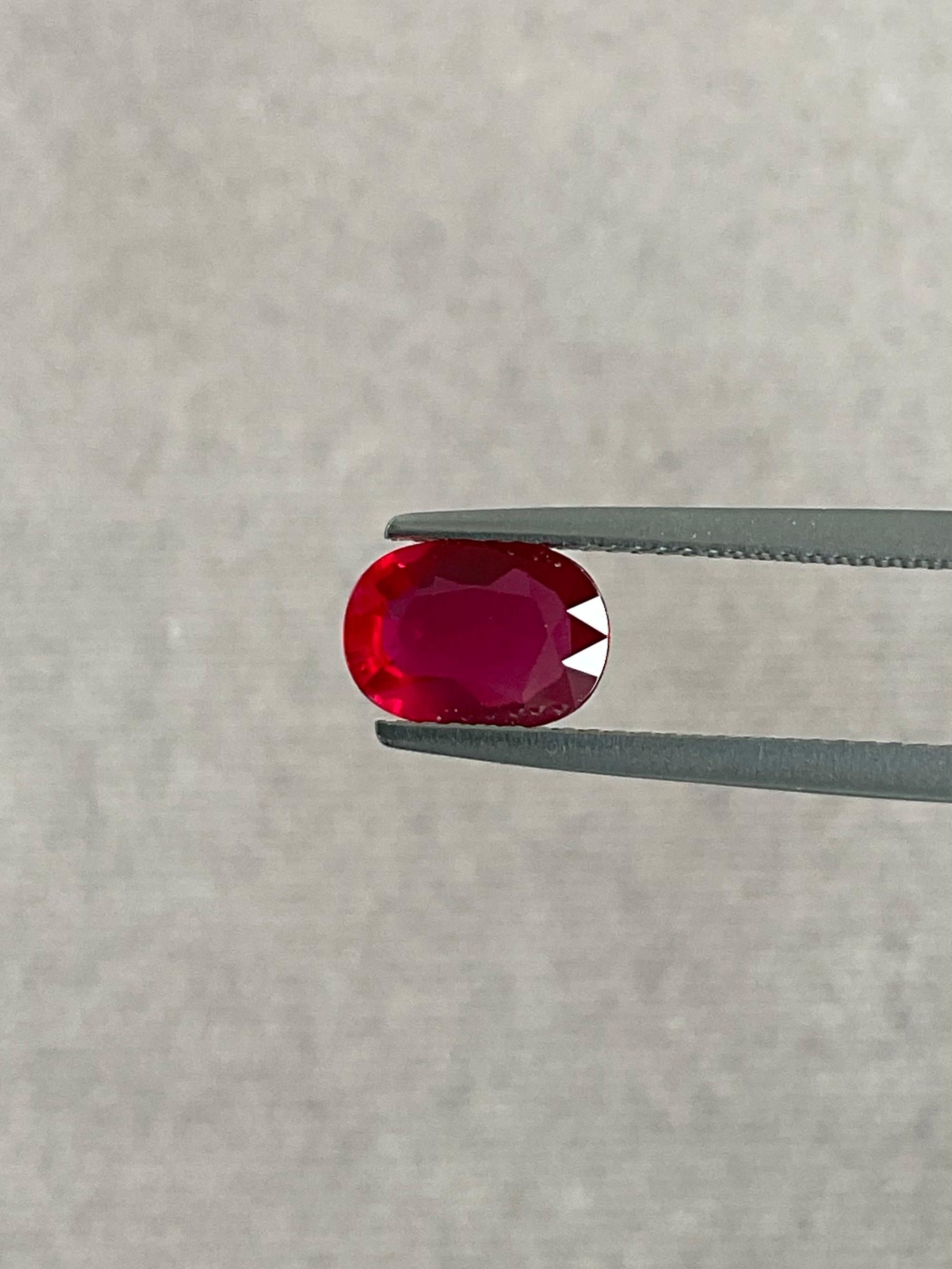 Moderno Rubino del Mozambico 1,63 carati Non riscaldato in vendita