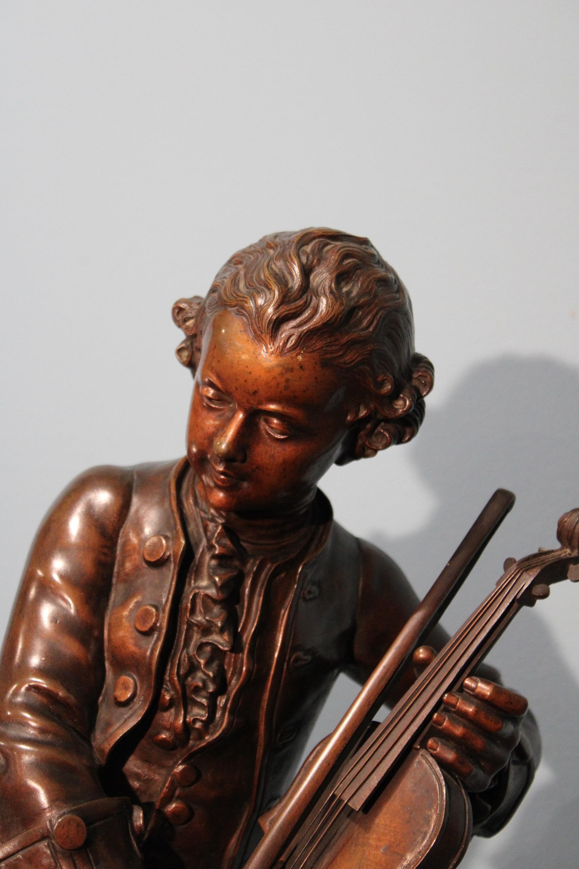 19th Century Mozart Bronze, Marcel Debut