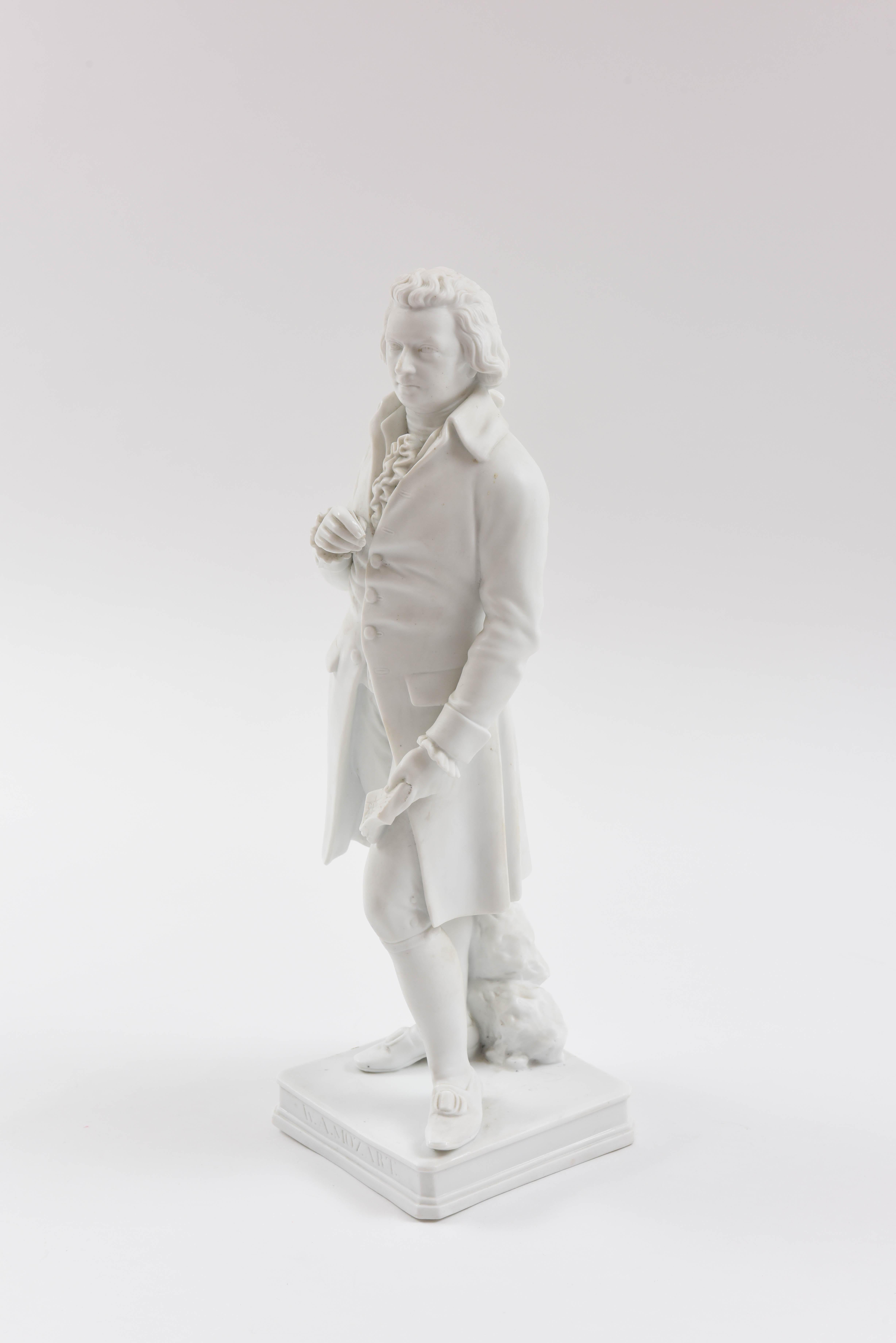 We couldn't resist this charming Parian porcelain sculpture of Mozart in full dress. In wonderful antique condition and clearly moulded with great attention to detail. A popular collectible during the 19th century as it allowed the English Porcelain