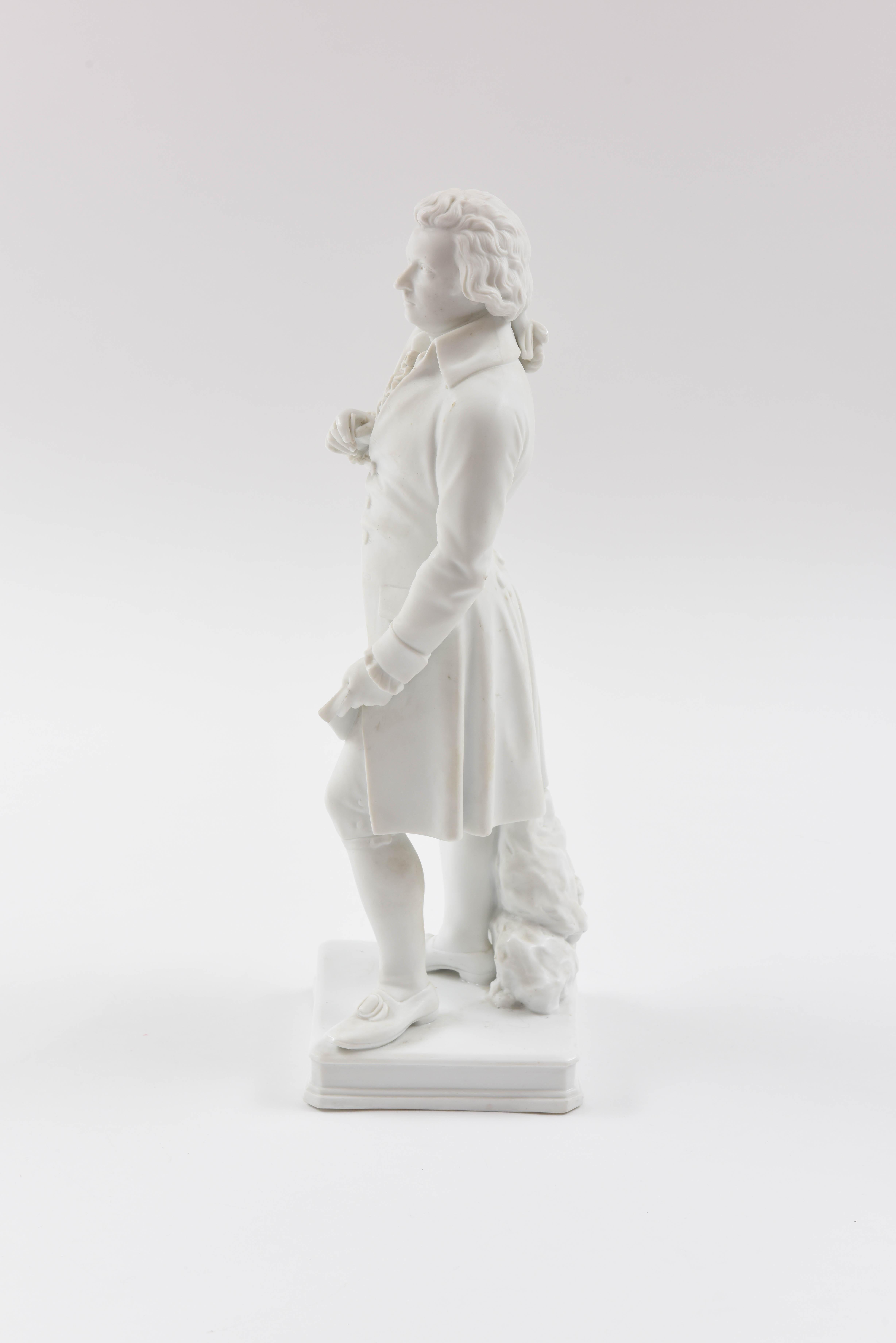 Mozart White Parian Figure, 19th Century, Tall and Regal 1