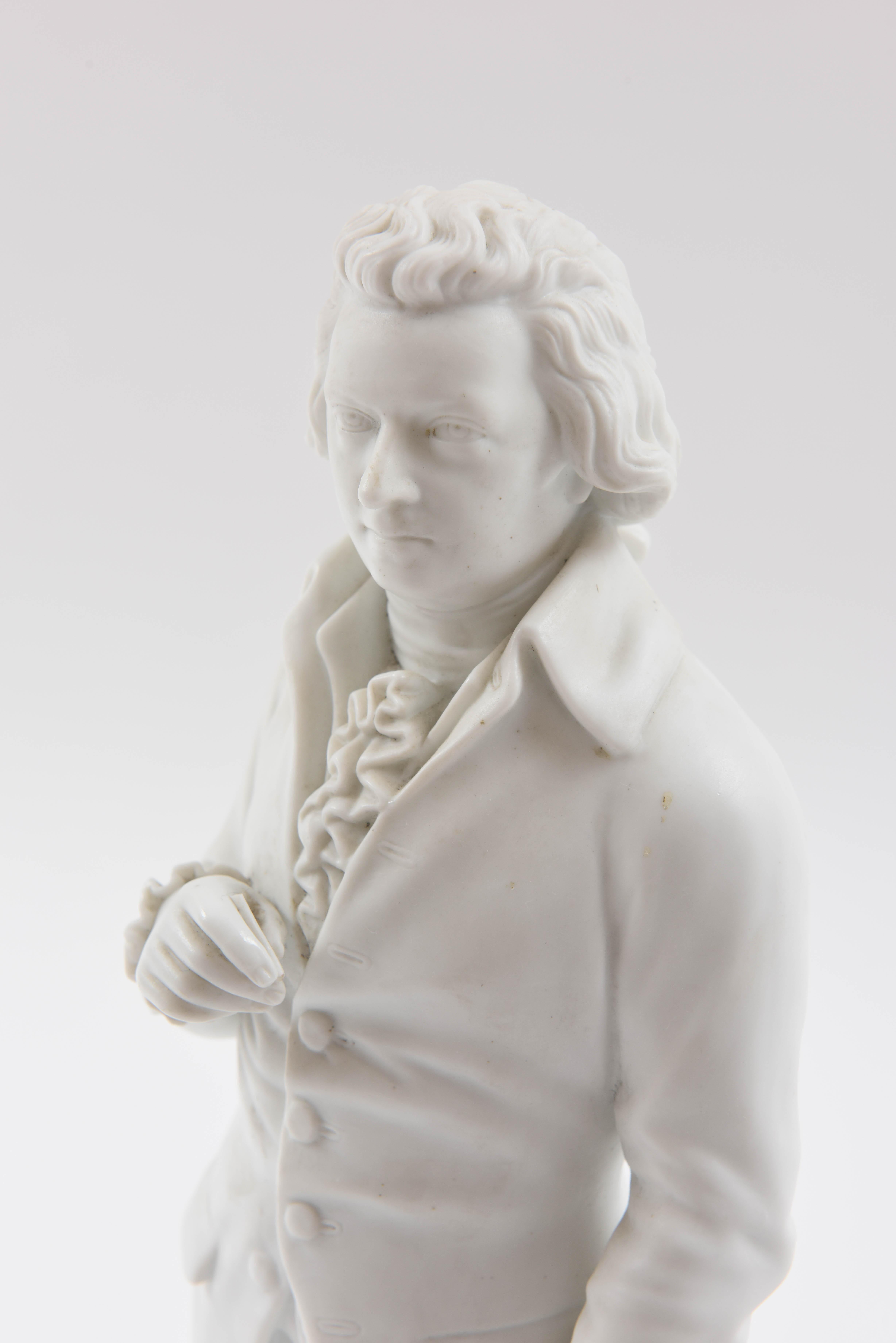 Mozart White Parian Figure, 19th Century, Tall and Regal 2