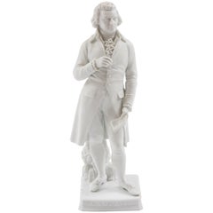 Mozart White Parian Figure, 19th Century, Tall and Regal