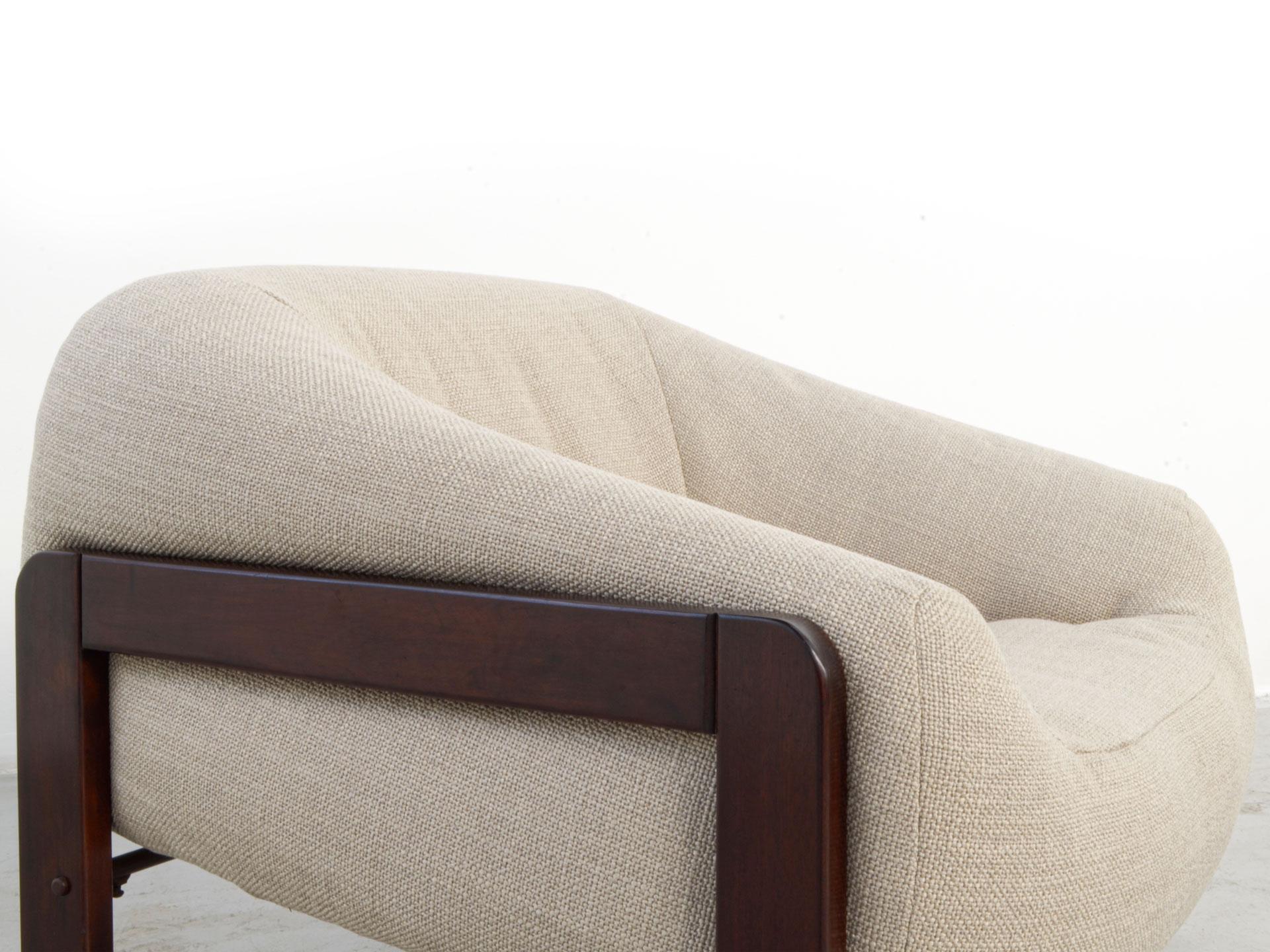Mid-Century Modern Mp 105 Lounge Chair, Jacaranda Rosewood, Brazilian Midcentury