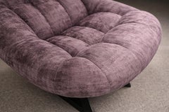 MP-163 “Earth” Lounge Chair and Ottoman in Tufted Velvet, Percival Lafer