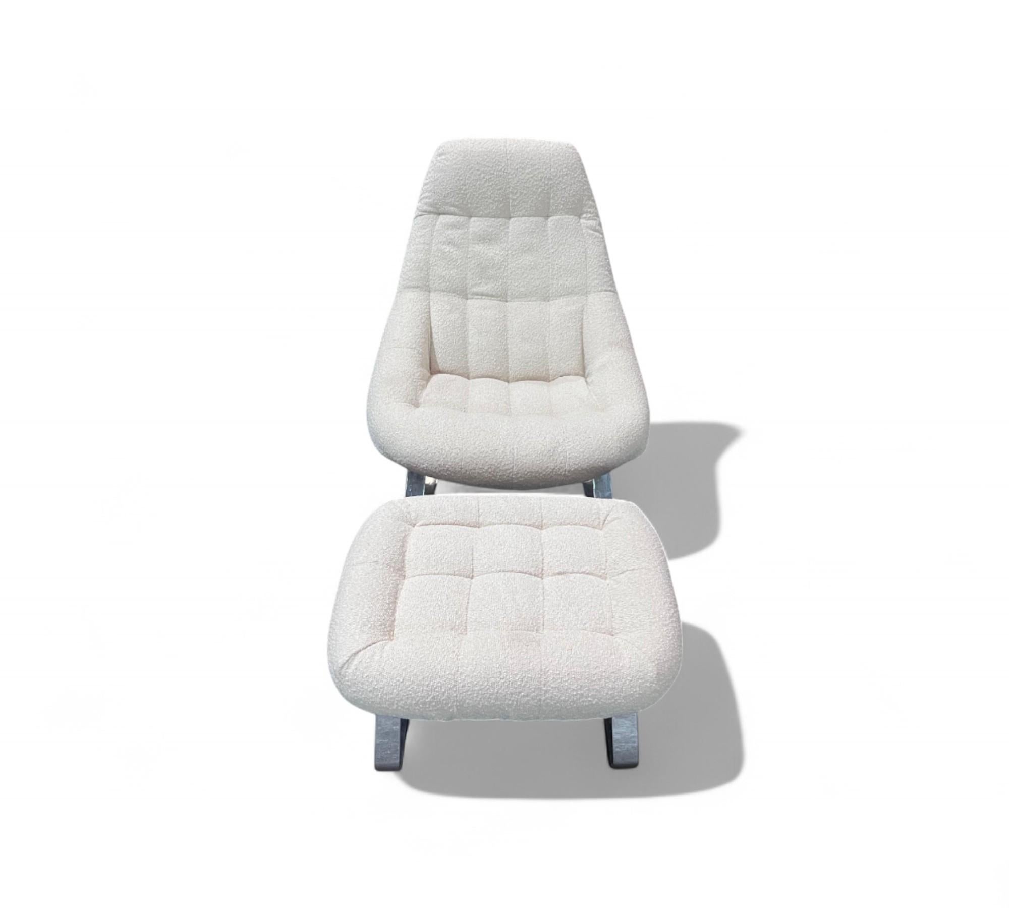 MP-163 Chaise longue avec pouf, Percival Lafer, 1976 - Lot 651A Bon état - En vente à New York, NY