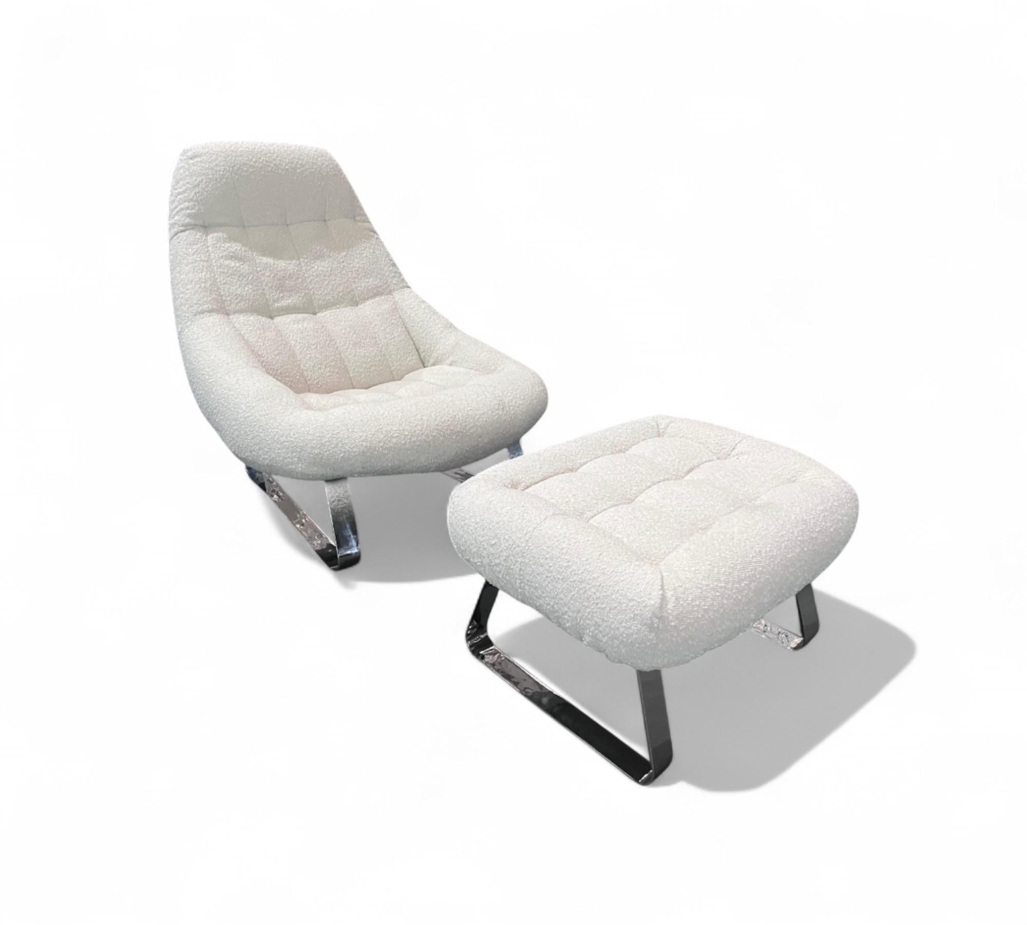20ième siècle MP-163 Chaise longue avec pouf, Percival Lafer, 1976 - Lot 651A en vente