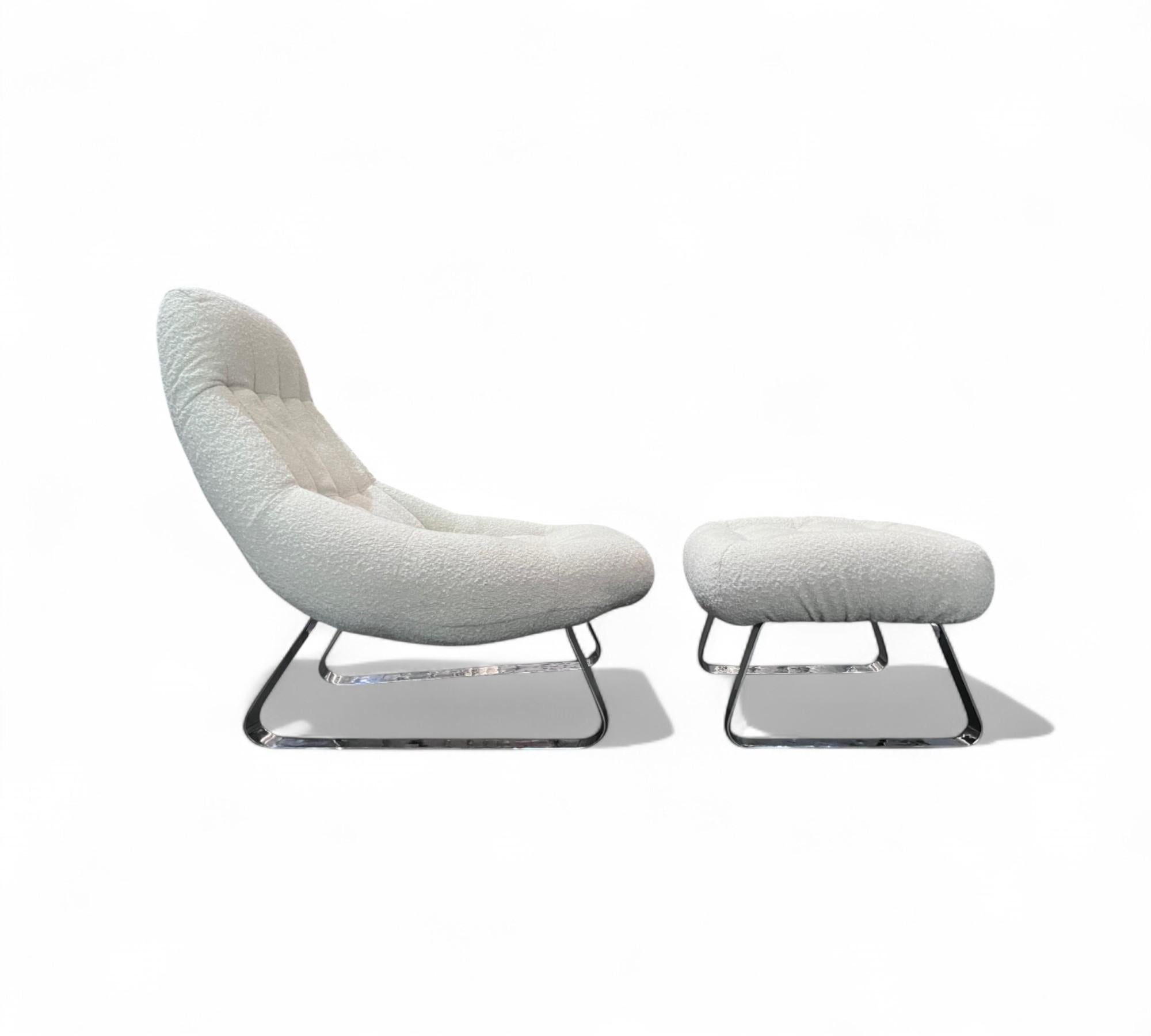 Acier MP-163 Chaise longue avec pouf, Percival Lafer, 1976 - Lot 651A en vente