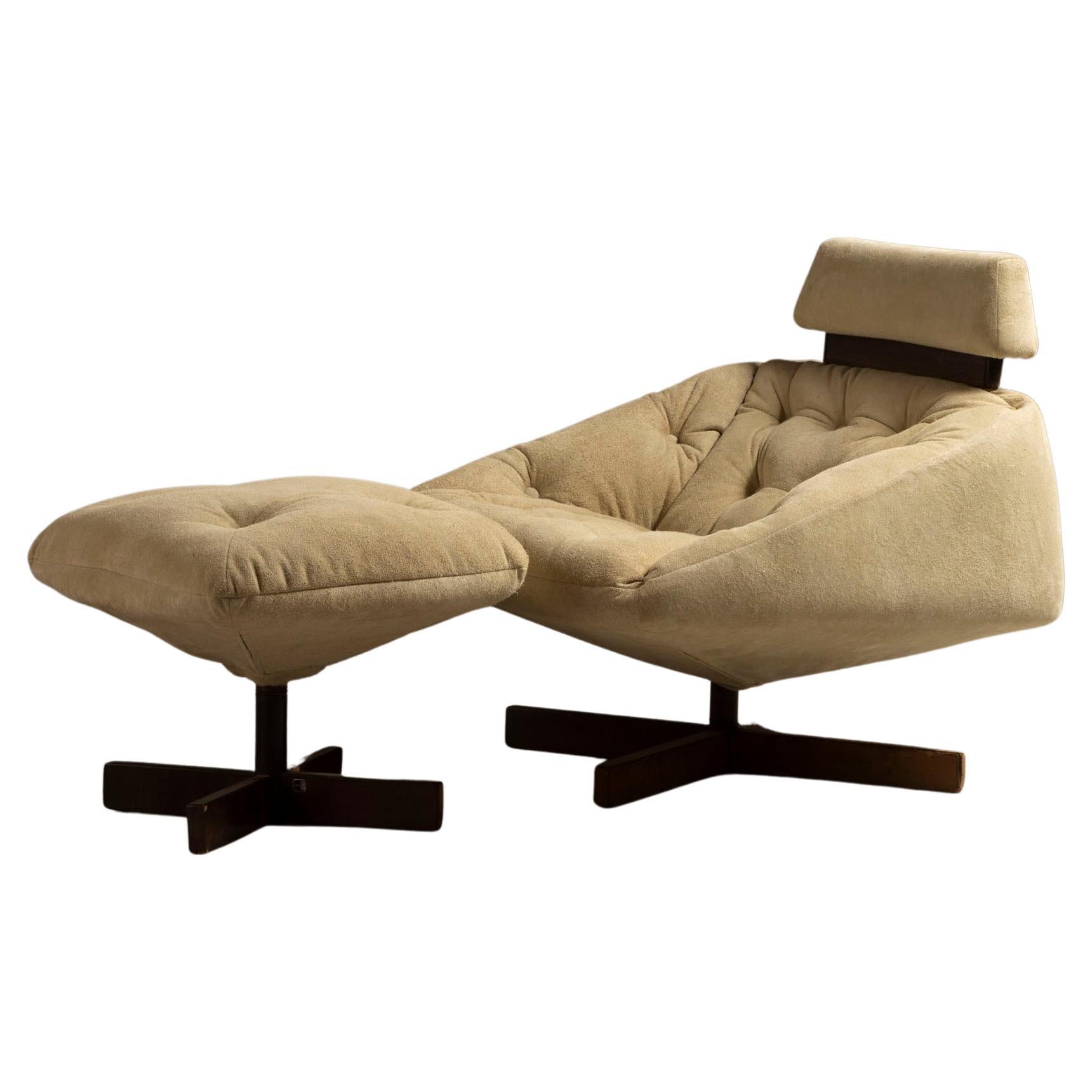 "MP-43 Lounge Chair and Ottoman by Percival Lafer, Brazilian Mid-Century Modern For Sale