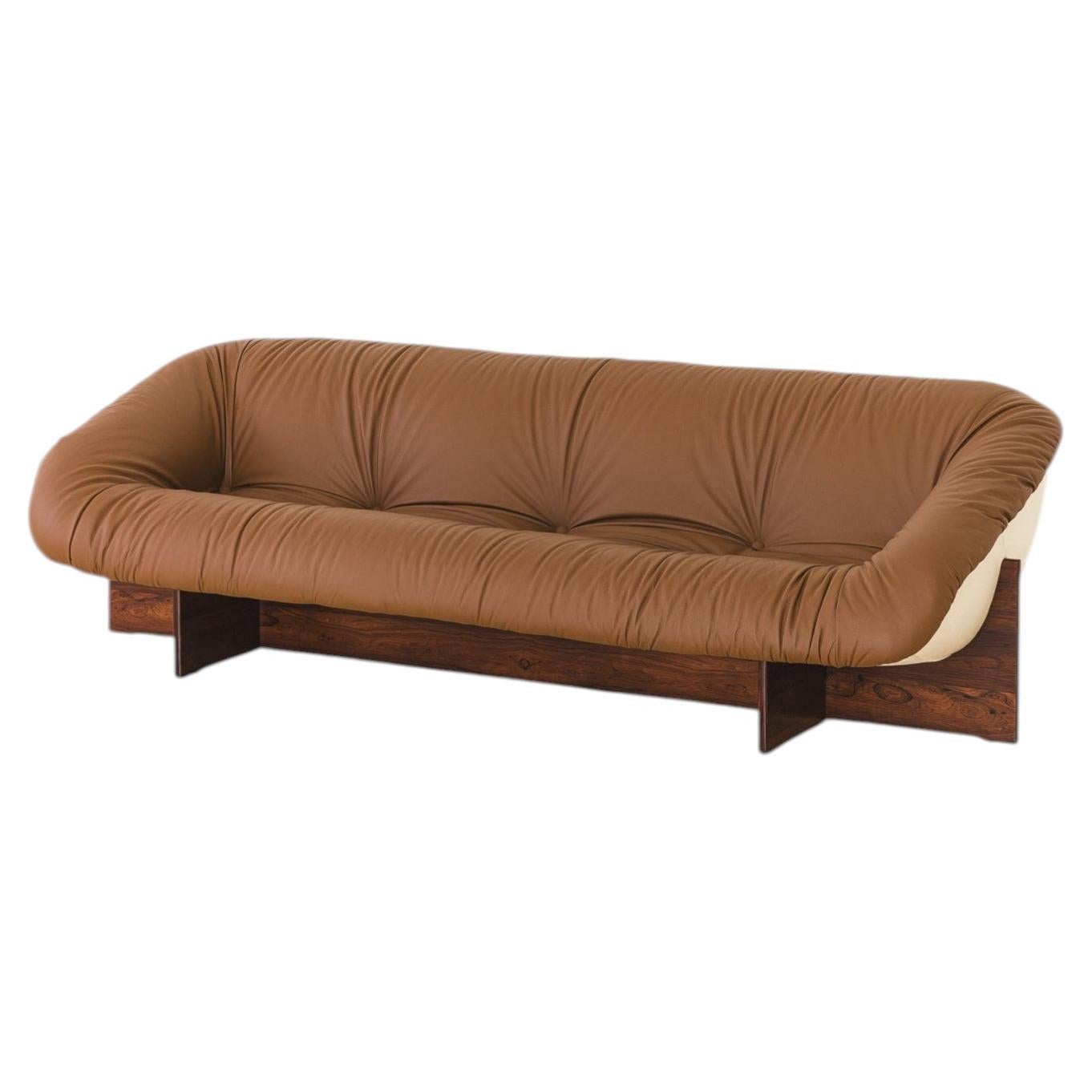 MP-61 Sofa in Rosewood by Brazilian Designer Percival Lafer, 1973