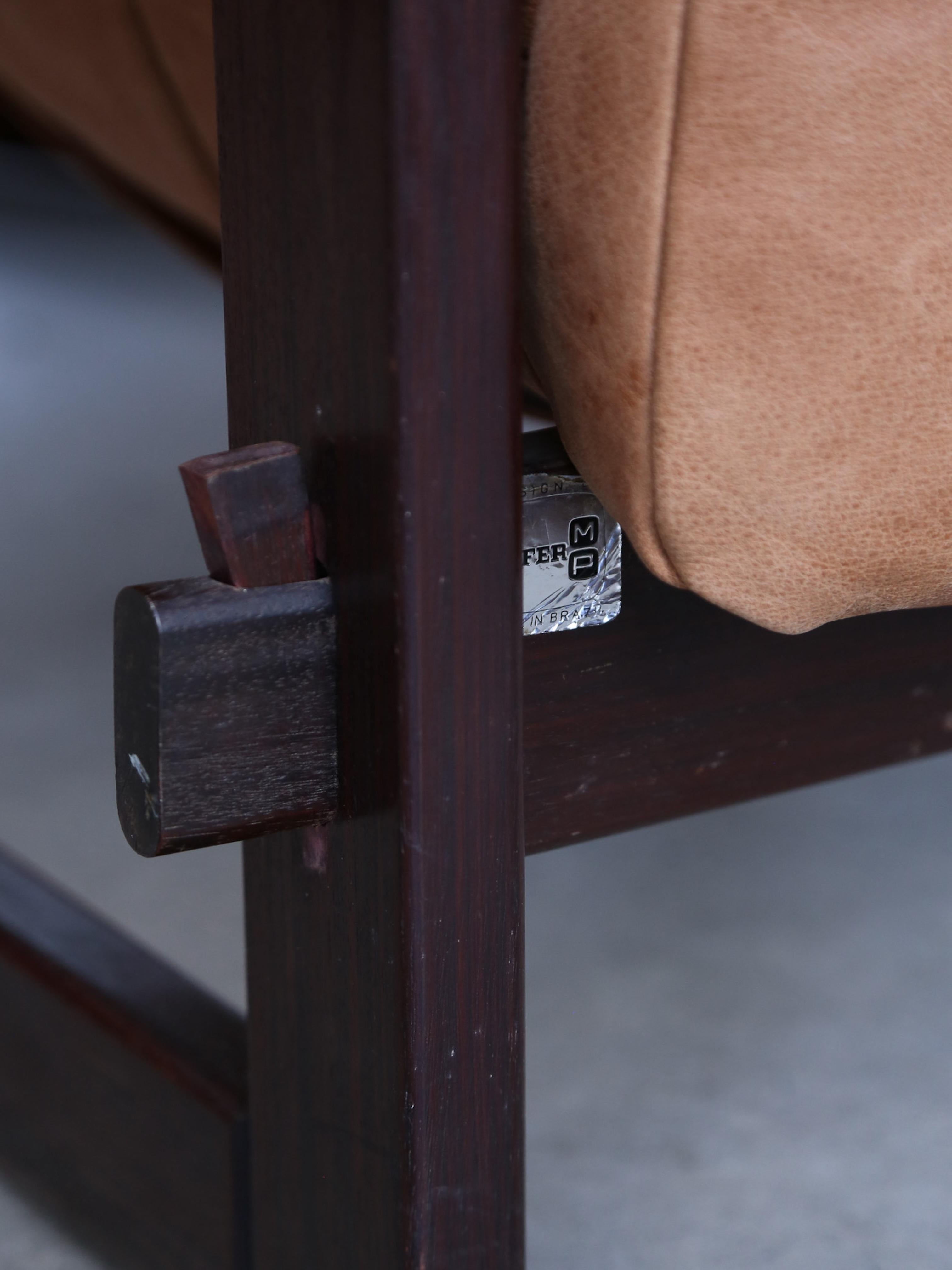 Mp-91 Armchairs by Percival Lafer in Wood and Leather For Sale 3