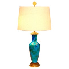 MP Sevres French Antique Pottery Art Deco Lamp Gilt Bronze D'ore Flambe