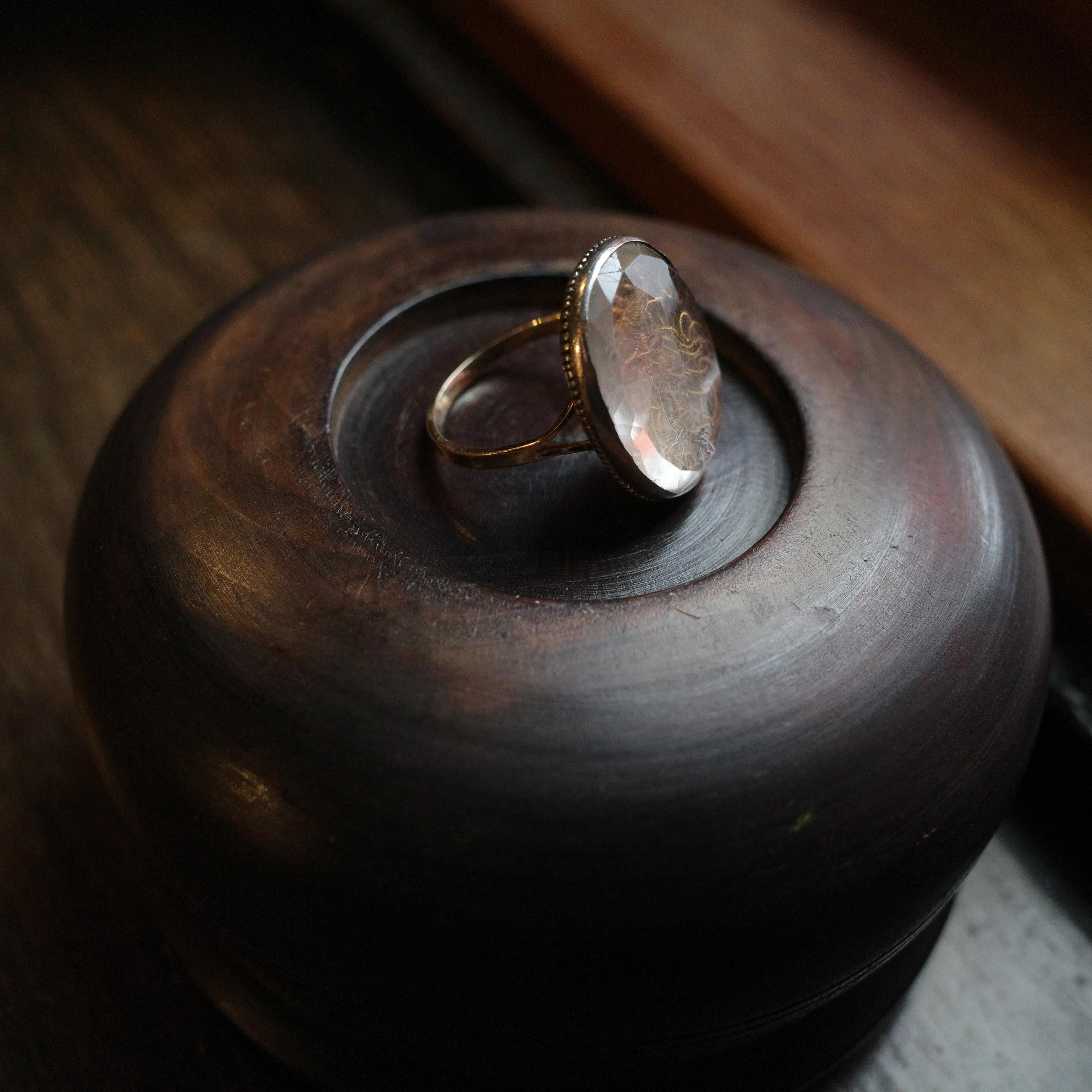 mportante Anillo de Cristal Stuart de Calidad de Museo, Plata de Ley y Oro de 18k, 8,5 en venta 7