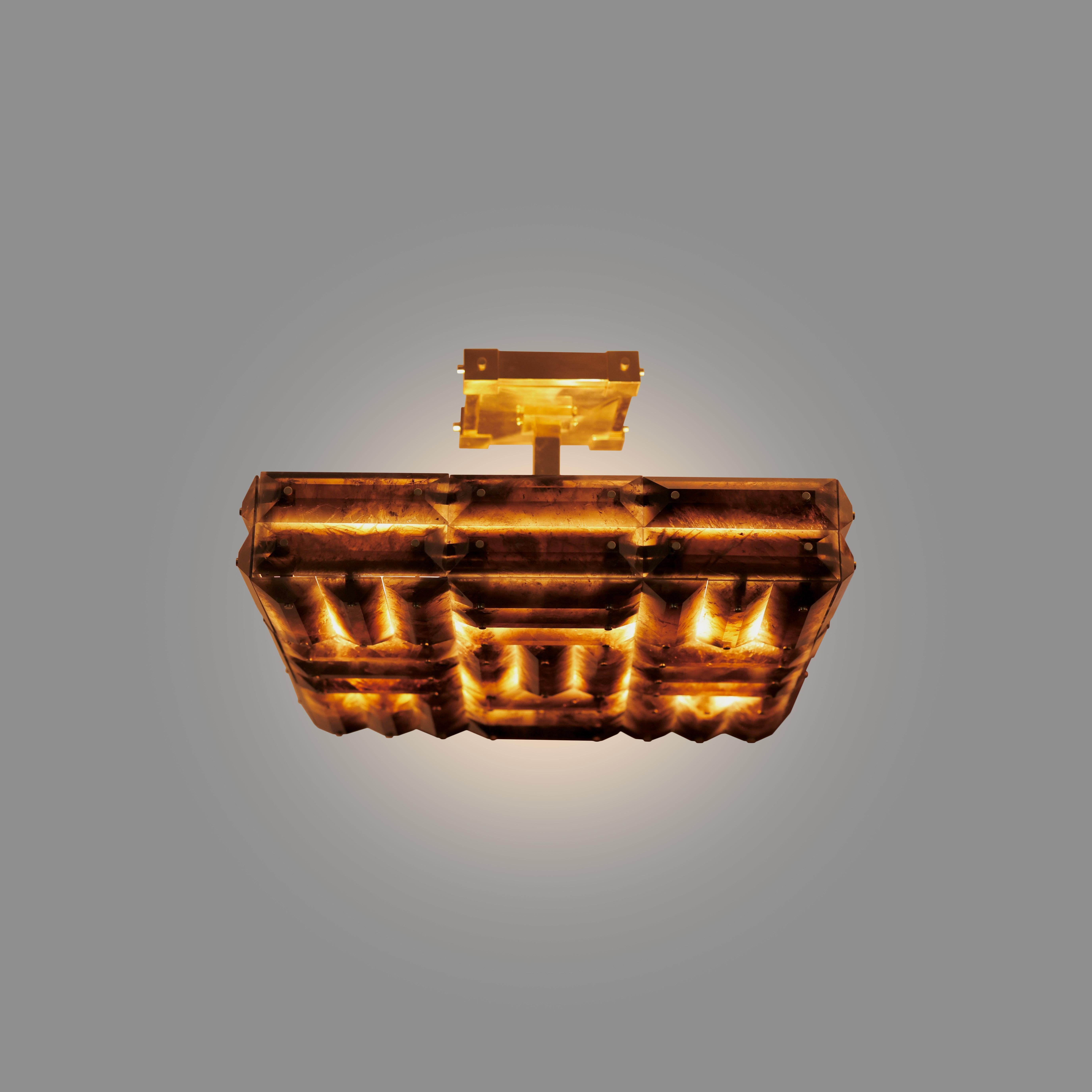 Mpr19 Rock Crystal Semi Flushmount by Phoenix In New Condition For Sale In New York, NY