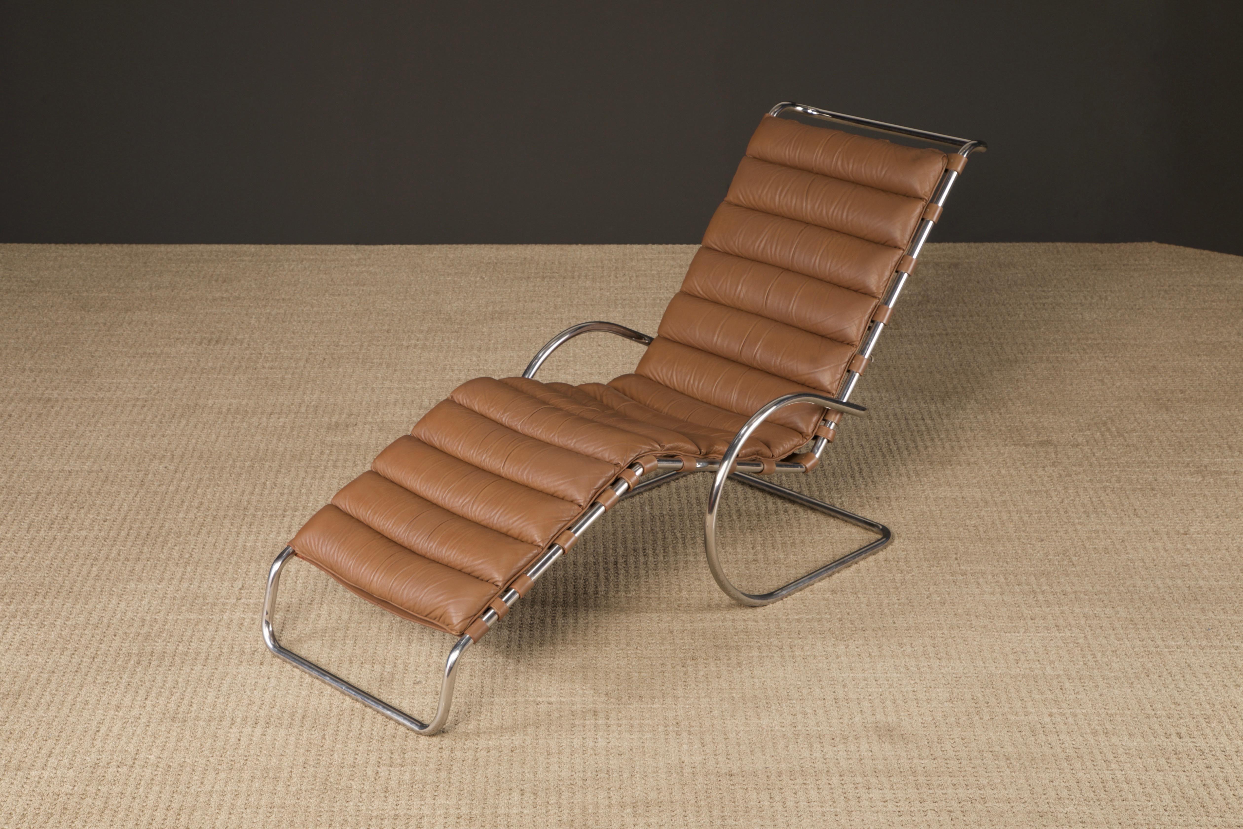 Mid-Century Modern MR Adjustable Chaise Lounge by Mies van der Rohe for Knoll Intl, 1970s, Signed