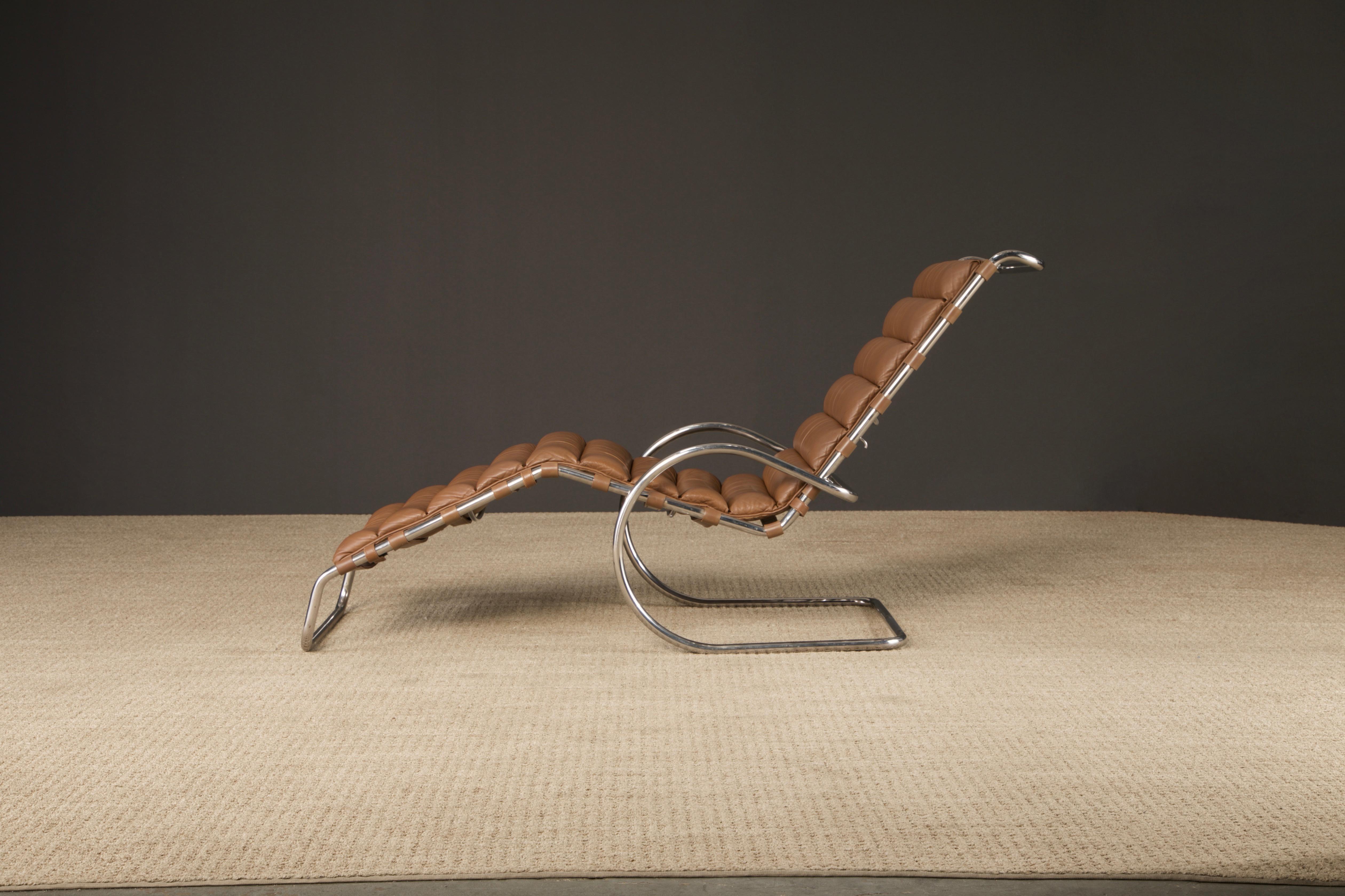 American MR Adjustable Chaise Lounge by Mies van der Rohe for Knoll Intl, 1970s, Signed