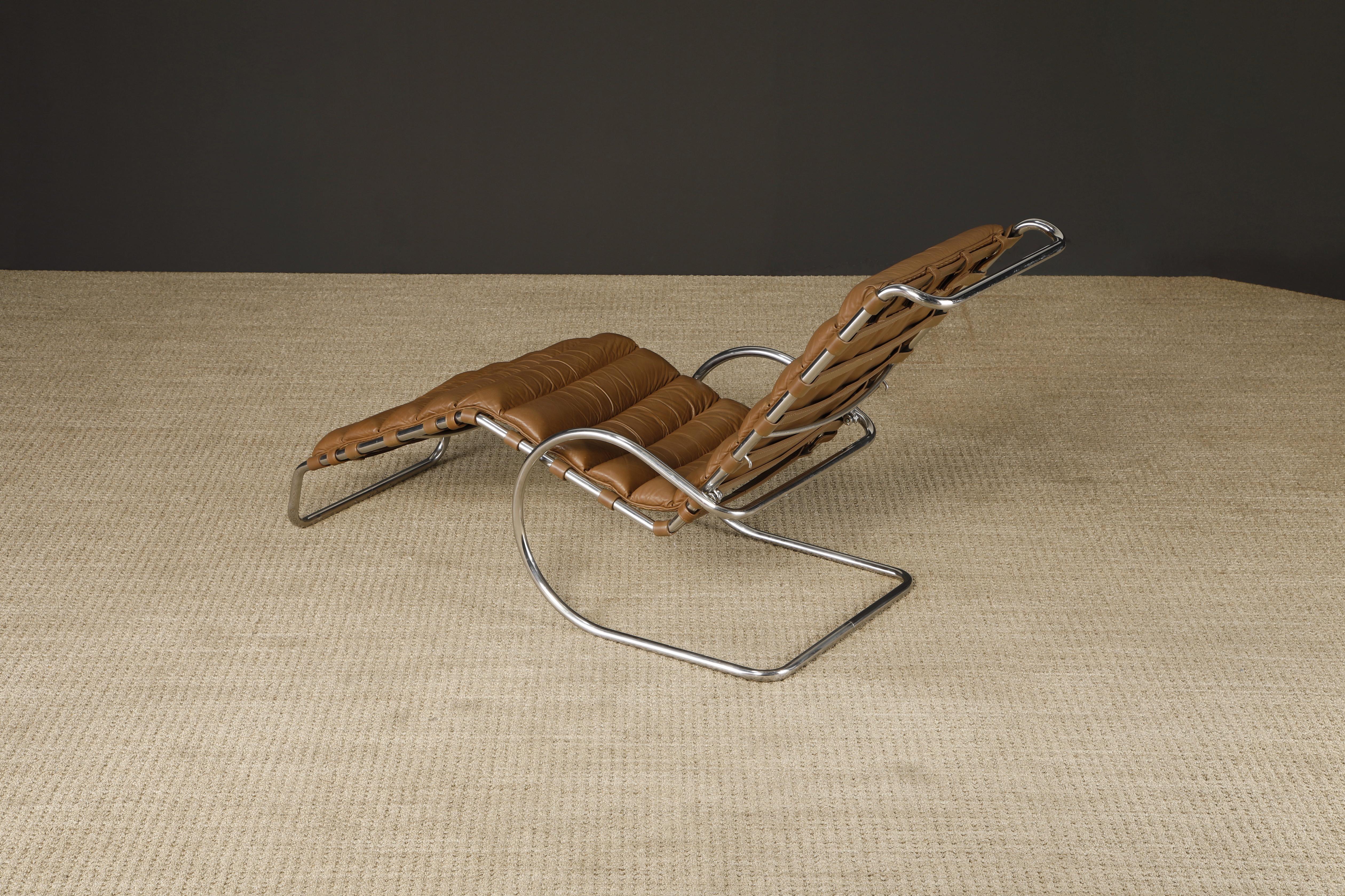 Late 20th Century MR Adjustable Chaise Lounge by Mies van der Rohe for Knoll Intl, 1970s, Signed